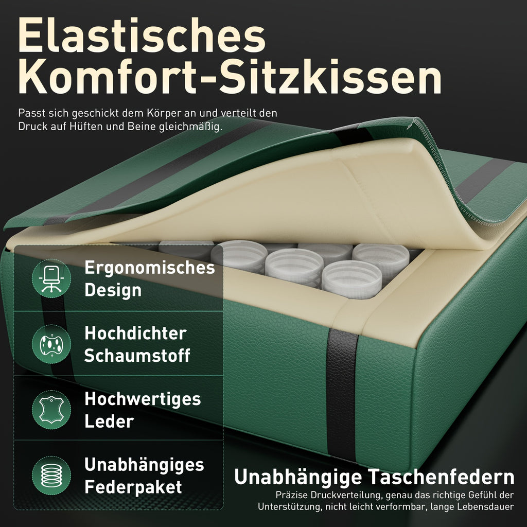 Silla ergonómica para juegos, silla de oficina con reposacabezas y soporte lumbar de masaje. La silla Racing cuenta con ángulo de reclinación ajustable y reposapiés. Fabricada en cuero sintético PU duradero. El mejor regalo para papá y novio.