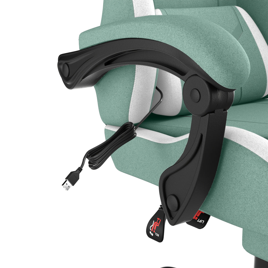 Gaming Chair Ergonomic with Adjustable Lumbar Cushion & Headrest Cushion & Armrests & Footrest Office Chair PC Computer Chair 135° Tilt Racing Gamer Chair, 150kg Load Capacity, Gaming Chairs for Gamers, Gaming Chair with Lum