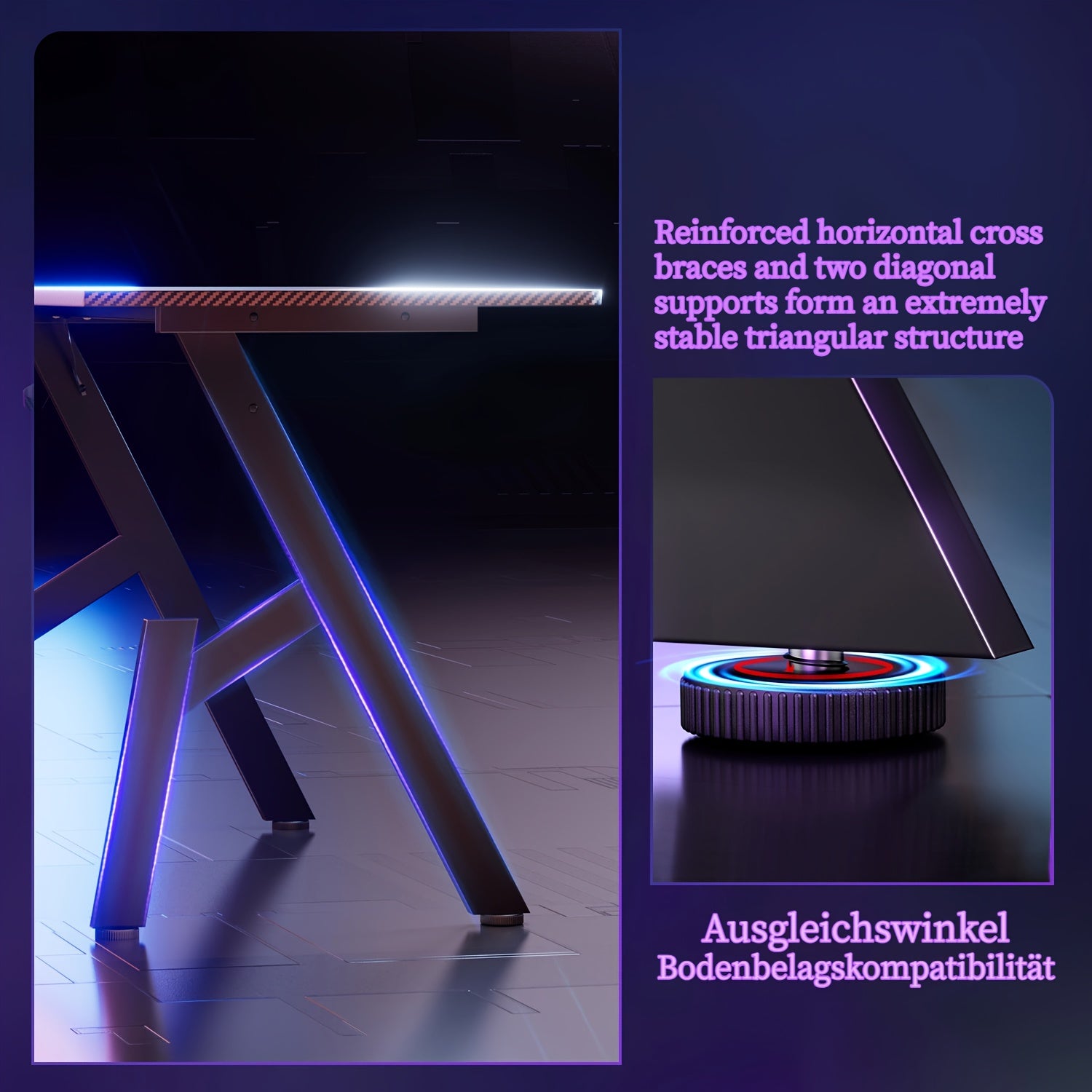 Gaming Table, Ergonomic Carbon Fiber Gamer Table, 120/140cm Computer Table with Cup Holder And Headphone Hook, Office Desk for Study, Gaming And Work, Black, Holiday Gifts, Halloween Gift