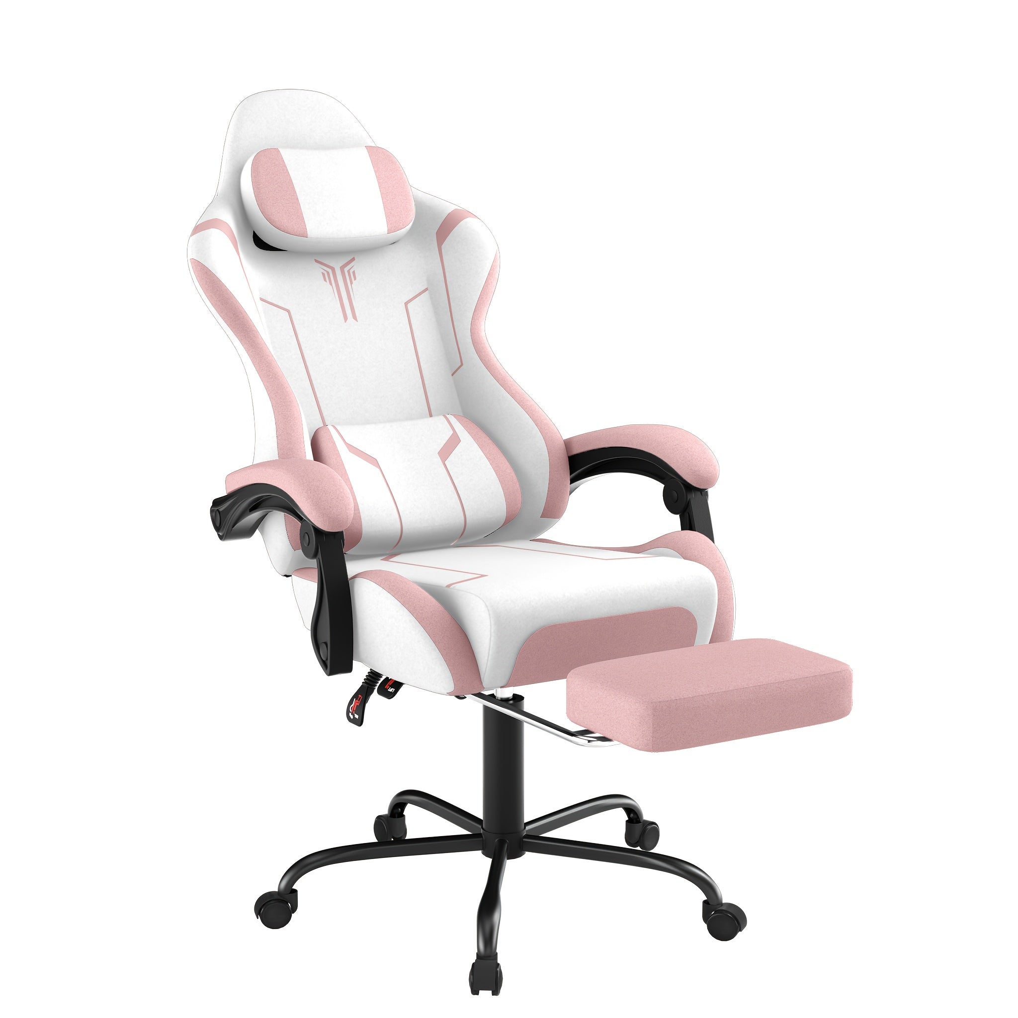 Gaming Chair Ergonomic with Adjustable Lumbar Cushion & Headrest Cushion & Armrests & Footrest Office Chair PC Computer Chair 135° Tilt Racing Gamer Chair, 150kg Load Capacity, Gaming Chairs for Gamers, Gaming Chair with Lum