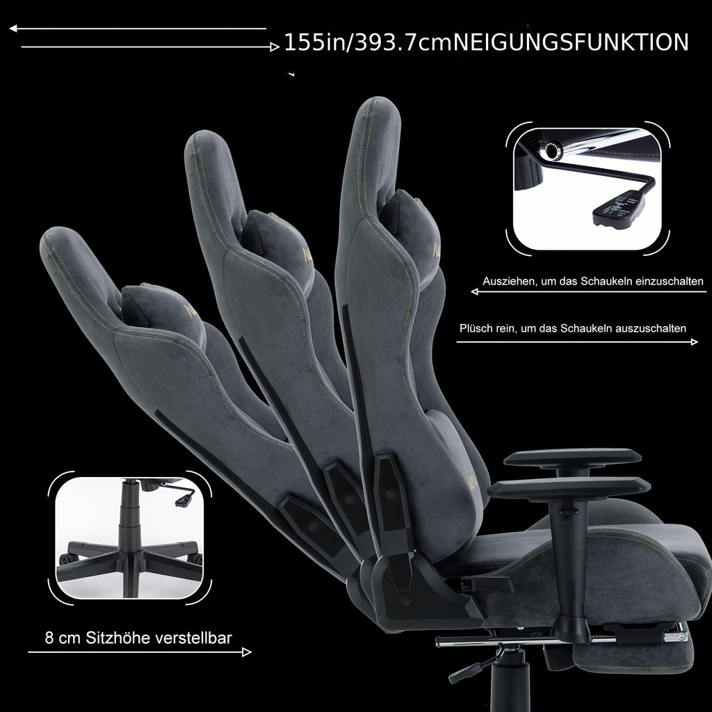 Silla Gaming ANDYOU | Silla de oficina transpirable con tela suave de piel sintética de alta calidad | Silla ergonómica ajustable para PC con reposapiés, regalo de Navidad perfecto para jugadores y usuarios de oficina en casa.