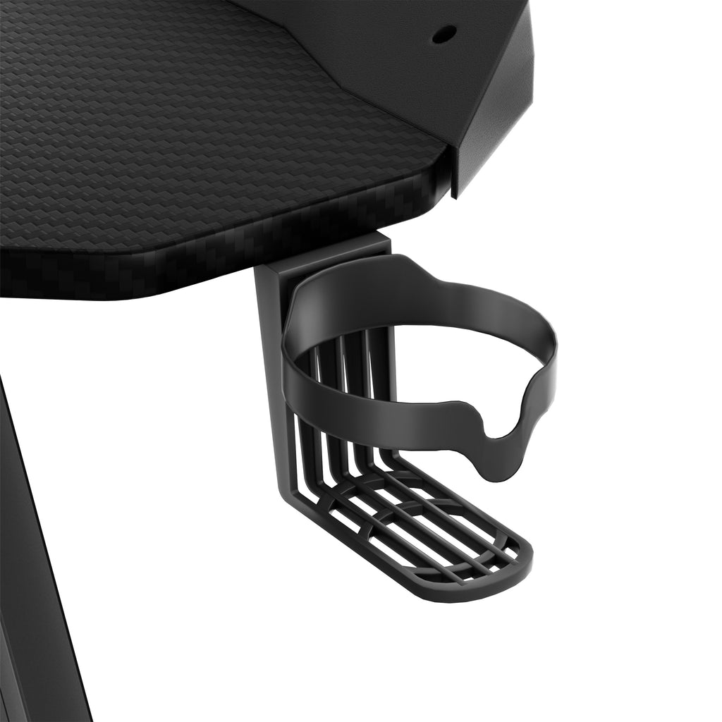 BayernLive Gaming Desk - Large Computer Desk with Carbon Fiber-like top, Heavy-Duty A-Frame Legs, Ergonomic Height Adjustment, Cable Management System, Cup Holder & Headphone slot - Available in 3 Sizes (120x60/140x60/160x60)
