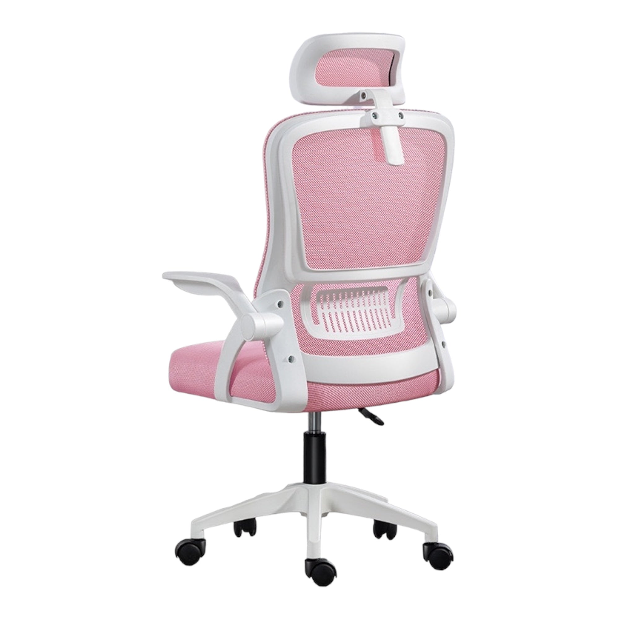 Silla de oficina, silla gamer, escritorio ergonómico con reposacabezas ajustable y soporte para bombilla, respaldo de malla transpirable, reposabrazos plegables de 90 grados, rotación de 360 ​​grados (SF168-002)