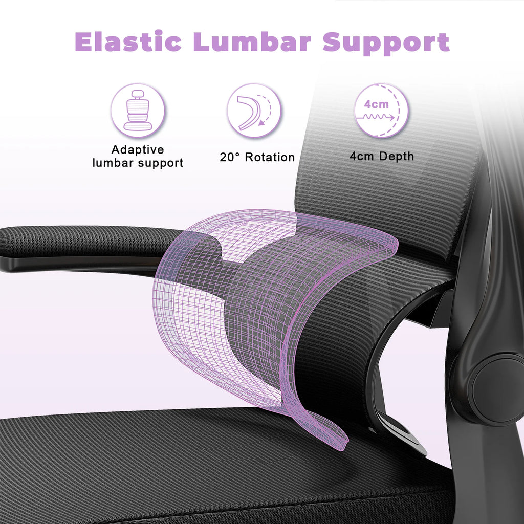 Silla de oficina ergonómica con reposabrazos plegables, respaldo transpirable y altura ajustable, silla giratoria para juegos.