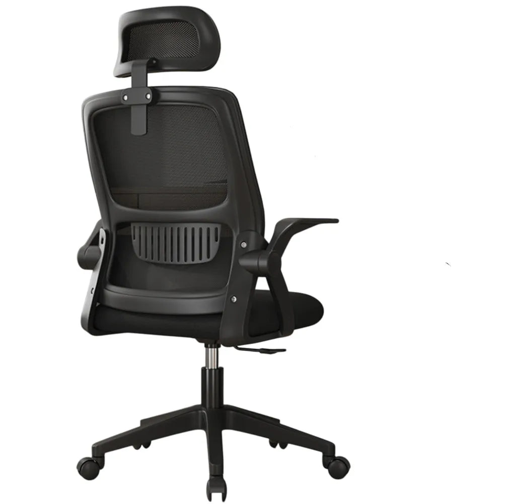 Silla de oficina ergonómica con soporte lumbar y función giratoria para oficina en casa, juegos o escritorio. Carga máxima de 100 kg. Disponible en negro, gris y blanco. Perfecta para sentarse cómodamente y ser productiva.