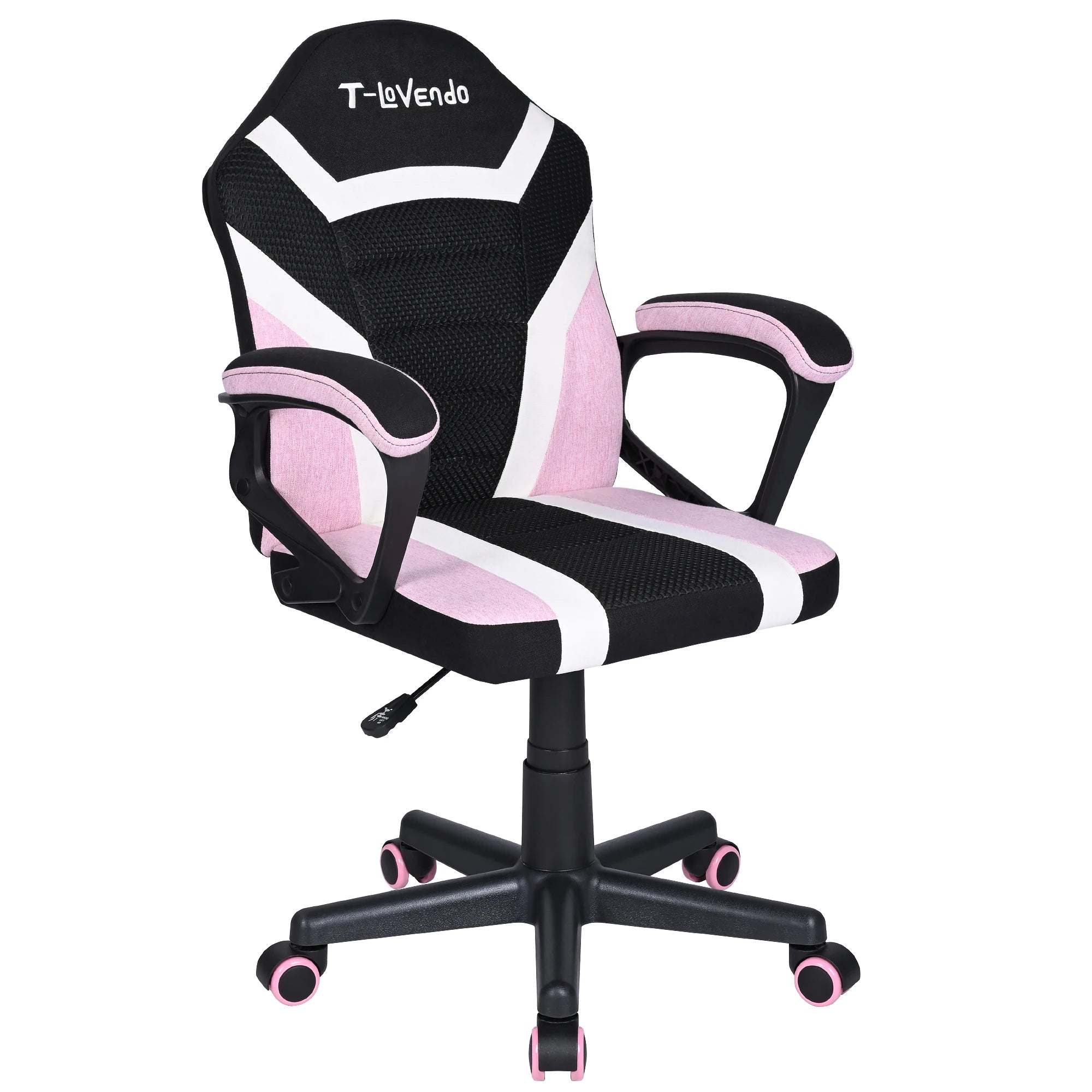 Silla gaming T-LoVendo TLV-SN1 para niños, piel sintética ergonómica, altura regulable, diseño de carreras moderno, perfecta para jugar y estudiar, con ruedas duraderas y respaldo acolchado para mayor comodidad.