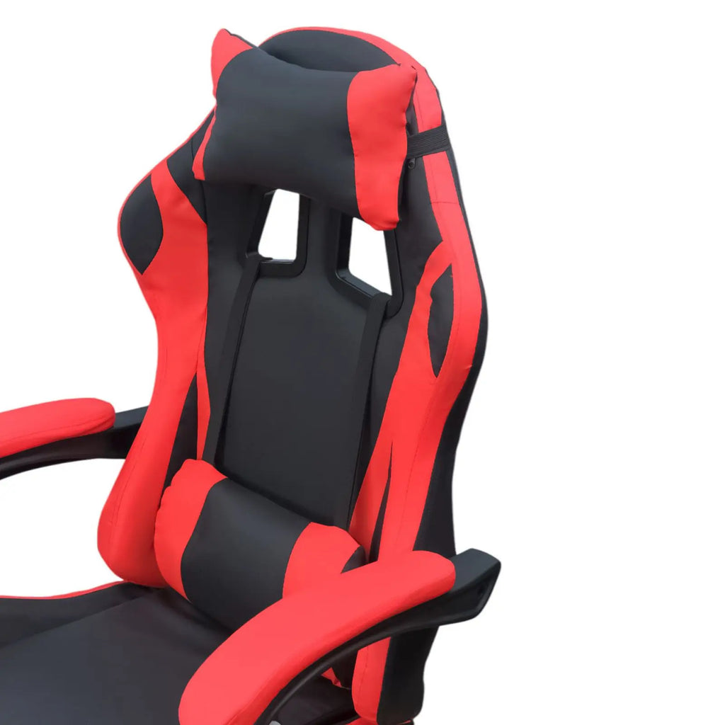 Silla gaming, silla de oficina con respaldo y piel regulable, ergonómica con soporte lumbar, regulable en altura.