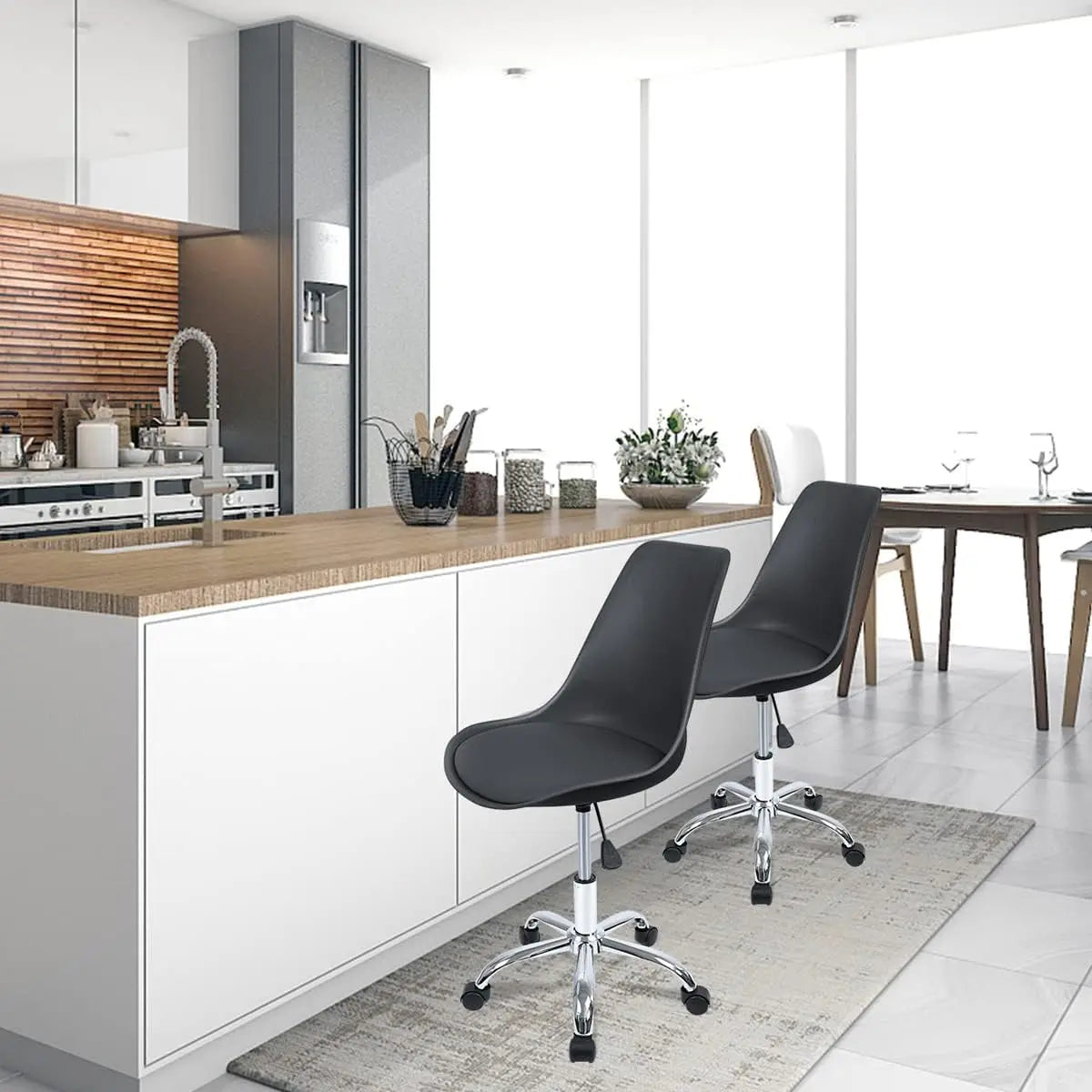 Silla de escritorio T-loving para oficina estudio ergonómica con ruedas altura regulable sin reposabrazos