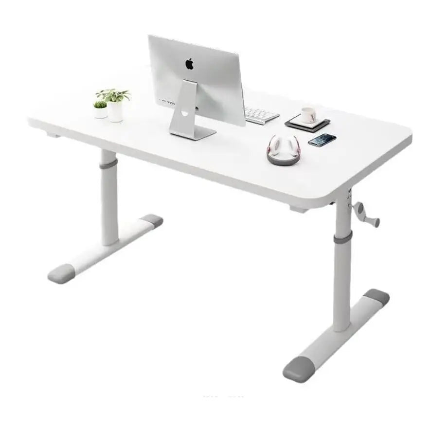 Escritorio elevable, altura regulable 63-90cm, mesa de computadora blanca con tamaño de 80*60cm y tablero de 1,5 cm de grosor, perfecto para juegos y uso en la oficina.