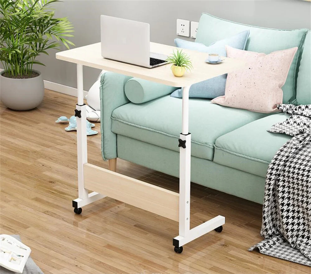 Escritorio portátil ajustable para computadora portátil para cama, con un diseño robusto con ruedas suaves con cerradura, liviano y función de altura elevable, ideal para un uso cómodo mientras trabaja, come o lee.