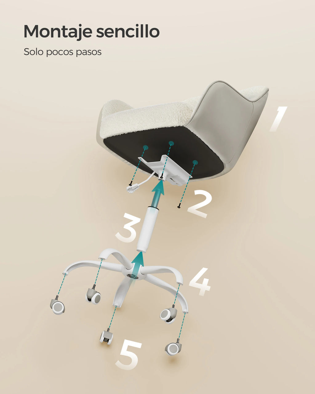 Silla de estudio SONGMICS, silla de oficina ergonómica con ajuste de altura, tela de terciopelo transpirable en rosa gelatina, estructura de acero, asiento acolchado cómodo, soporta hasta 110 kg, perfecta para oficina en casa y dormitorios.