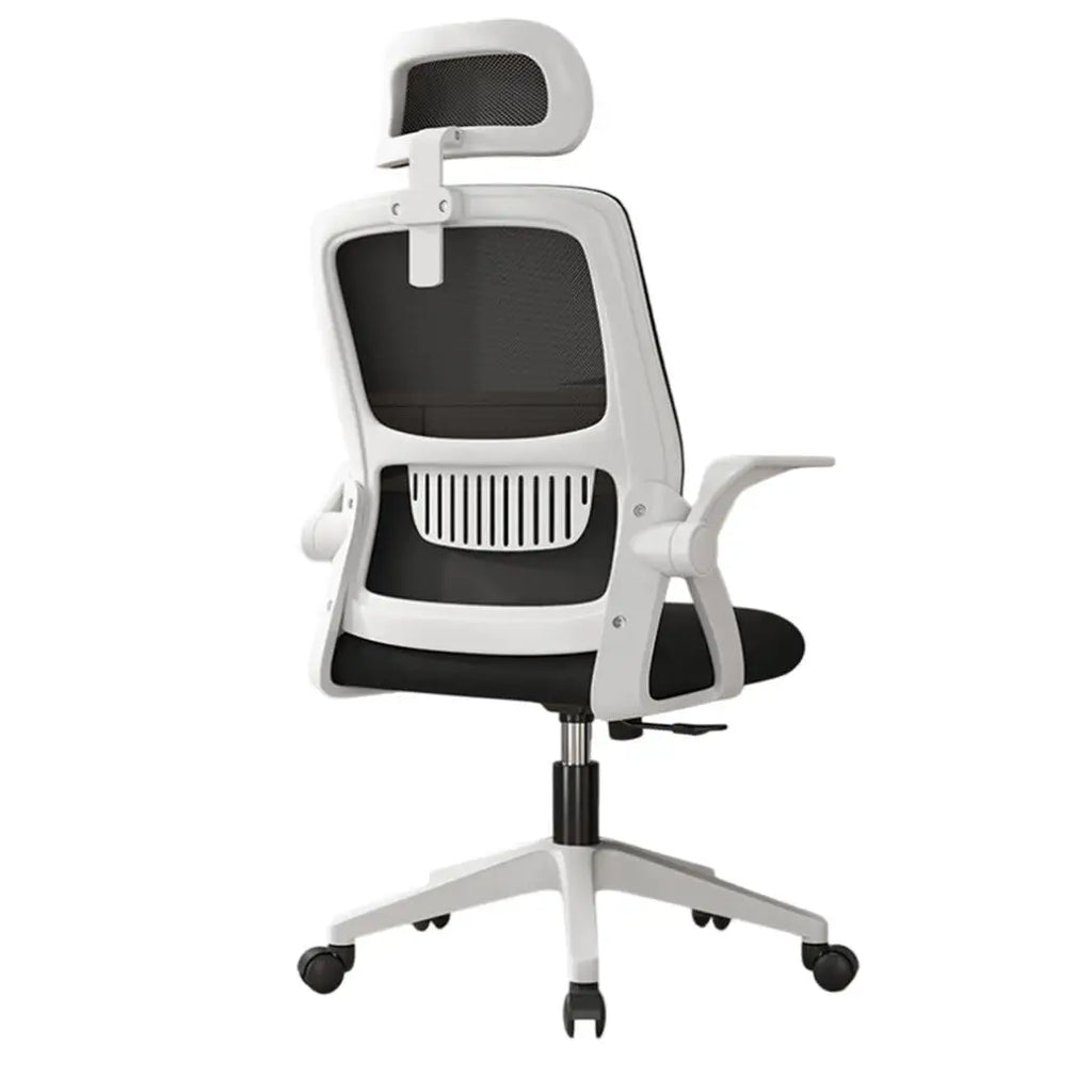 Silla de oficina ergonómica con soporte lumbar y función giratoria para oficina en casa, juegos o escritorio. Carga máxima de 100 kg. Disponible en negro, gris y blanco. Perfecta para sentarse cómodamente y ser productiva.