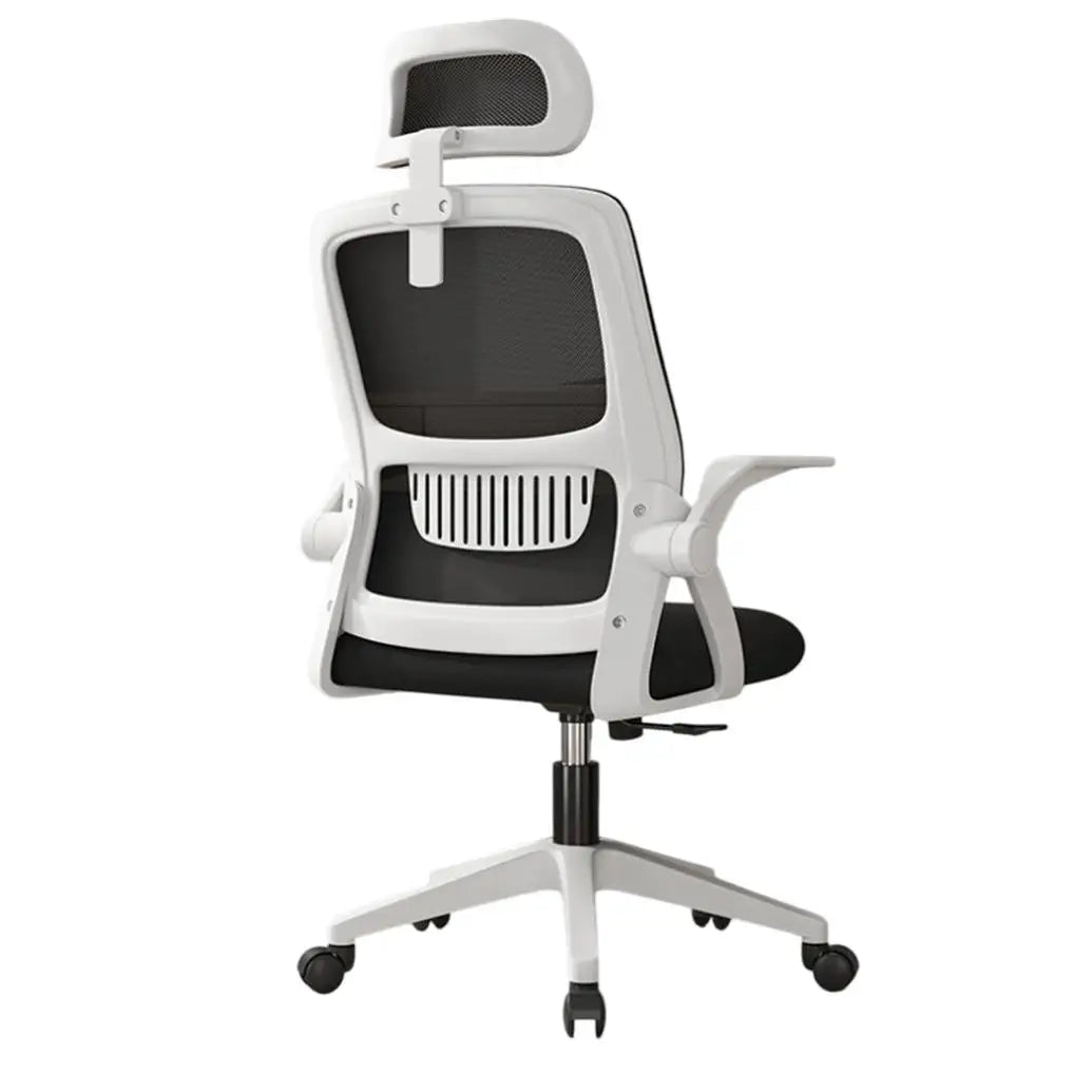 Silla de oficina ergonómica con soporte lumbar y función giratoria para oficina en casa, juegos o escritorio. Carga máxima de 100 kg. Disponible en negro, gris y blanco. Perfecta para sentarse cómodamente y ser productiva.