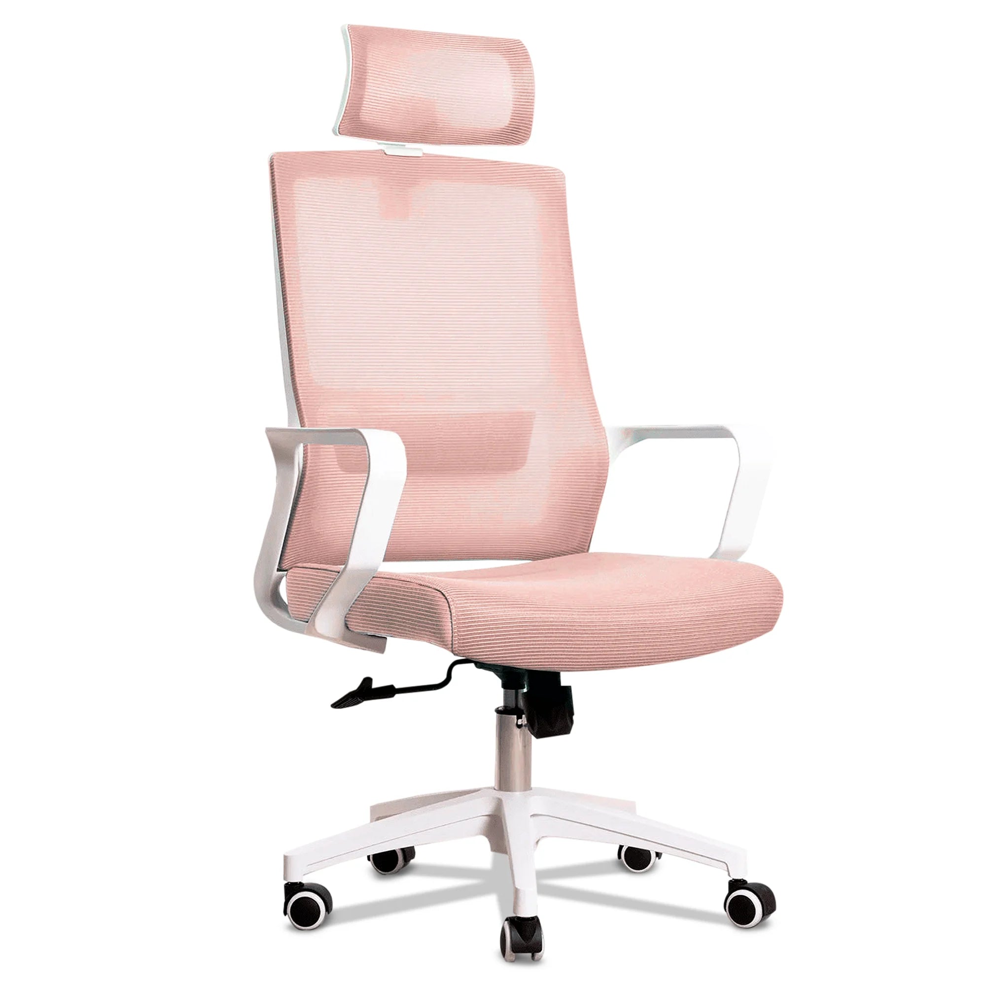 Silla de escritorio ergonómica Jupplies silla de oficina ajustable y reclinable con soporte lumbar, reposacabezas ajustable, malla transpirable, ruedas giratorias 360 ° Soporta hasta 100 kg