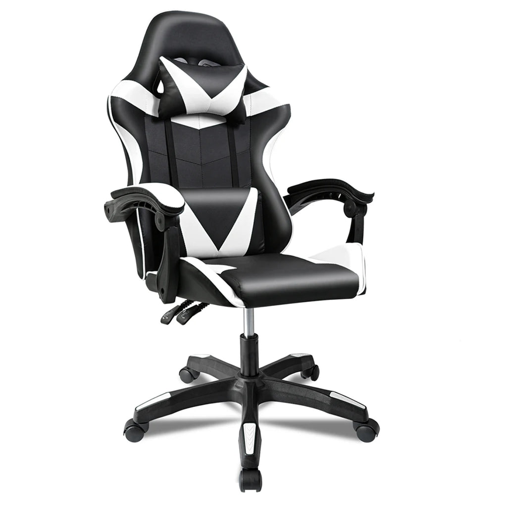 Silla Gaming T-Lovendo con Cojín Lumbar y para Cuello, Diseño Ergonómico, Altura Ajustable y Reclinable, Respaldo Alto, Estructura de Metal, Soporta hasta 150 kg, Perfecta para Gamers y Uso en Oficina Hogareña.