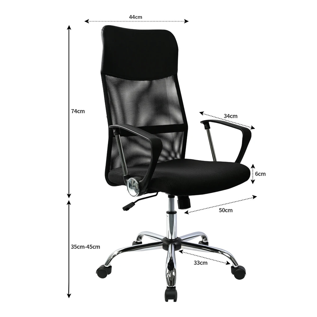 Silla de oficina T-LoVendo TLV-AM-OC621 con giro de 360 ​​grados, diseño ergonómico de malla, altura ajustable, peso máximo 120 kg, ideal para oficina en casa y estudio.