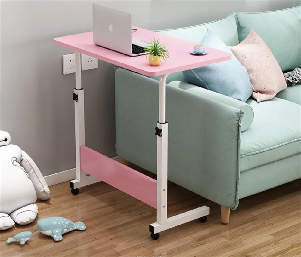 Escritorio portátil ajustable para computadora portátil para cama, con un diseño robusto con ruedas suaves con cerradura, liviano y función de altura elevable, ideal para un uso cómodo mientras trabaja, come o lee.