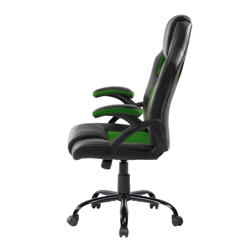 Silla de Carreras Dormidan - Silla de Oficina Giratoria Ergonómica para Juegos con Ajuste de Altura, fabricada en cuero sintético duradero y con soporte lumbar, ideal para trabajar, estudiar o jugar, soportando hasta 80 kg.
