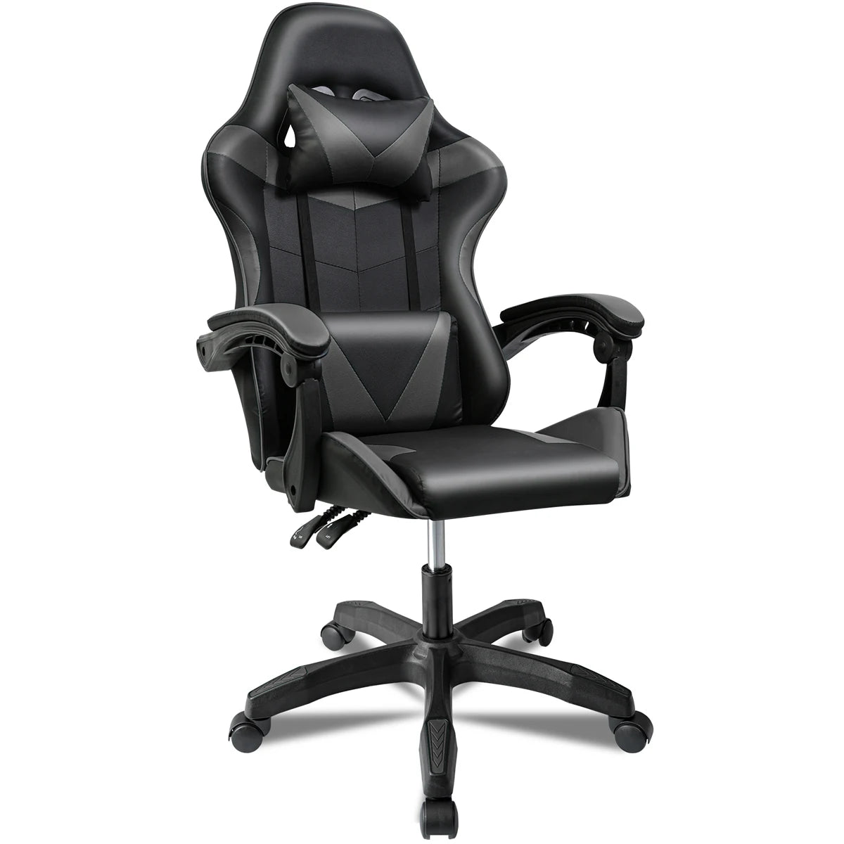 Silla Gaming T-Lovendo con Cojín Lumbar y para Cuello, Diseño Ergonómico, Altura Ajustable y Reclinable, Respaldo Alto, Estructura de Metal, Soporta hasta 150 kg, Perfecta para Gamers y Uso en Oficina Hogareña.
