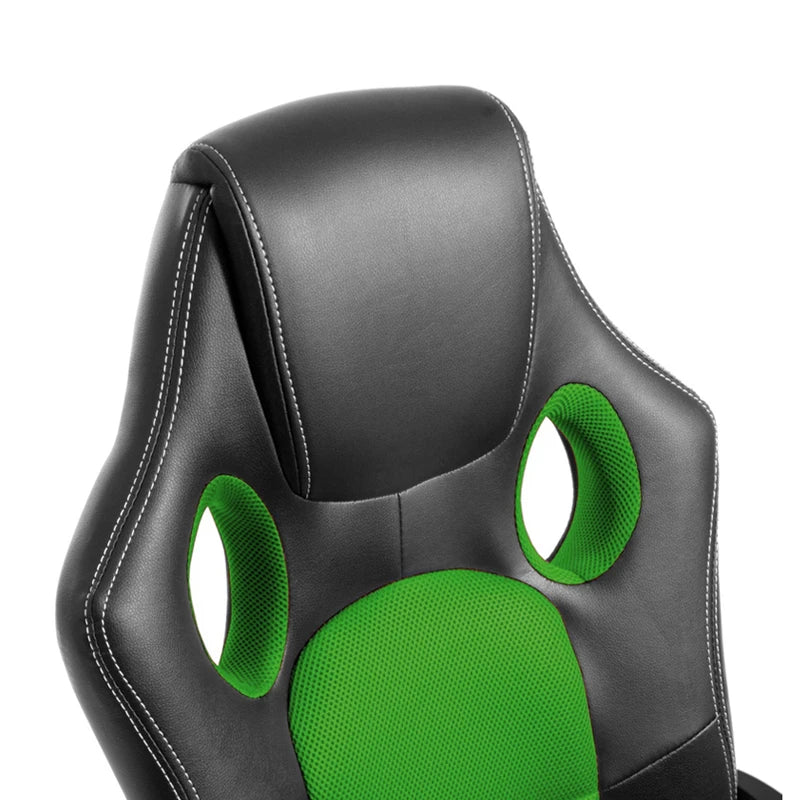 Silla de Carreras Dormidan - Silla de Oficina Giratoria Ergonómica para Juegos con Ajuste de Altura, fabricada en cuero sintético duradero y con soporte lumbar, ideal para trabajar, estudiar o jugar, soportando hasta 80 kg.