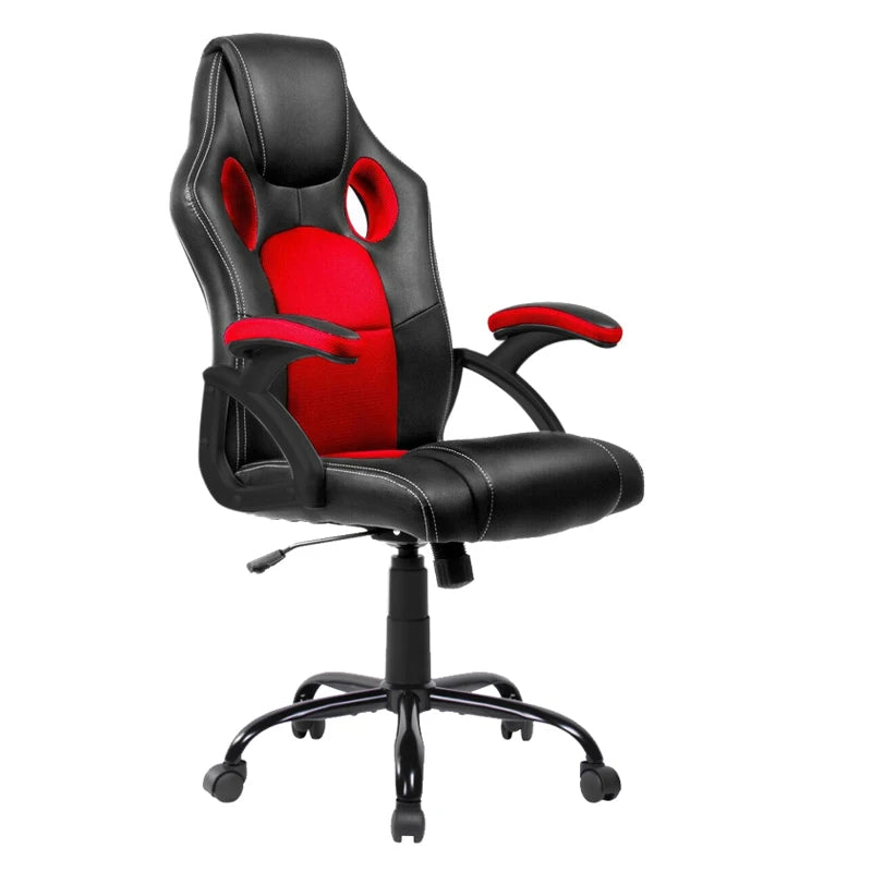 Silla de Carreras Dormidan - Silla de Oficina Giratoria Ergonómica para Juegos con Ajuste de Altura, fabricada en cuero sintético duradero y con soporte lumbar, ideal para trabajar, estudiar o jugar, soportando hasta 80 kg.