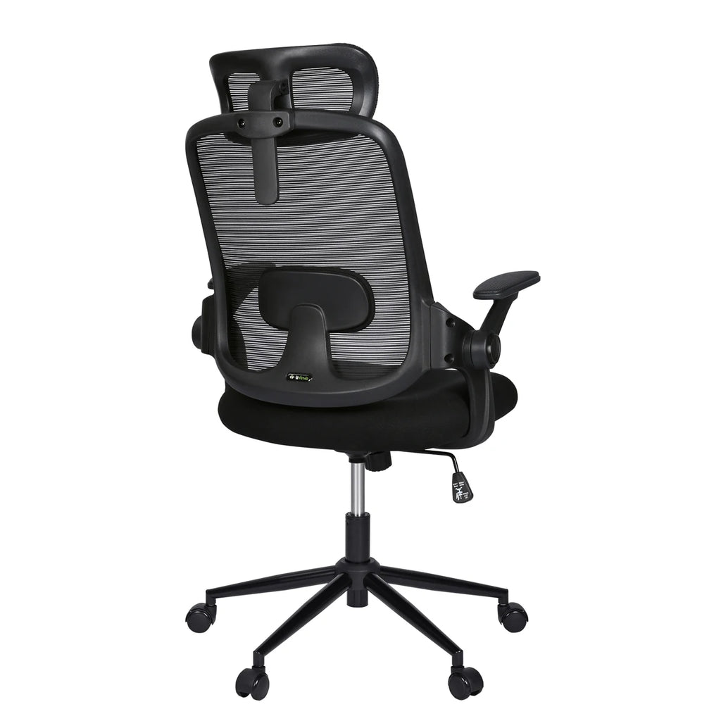 La silla de oficina T-Lovendo 6102-BLACK presenta un diseño ergonómico, altura ajustable y soporte lumbar, confeccionada con malla transpirable para máxima comodidad durante largas horas de trabajo, ideal para oficinas en casa o entornos de estudio.