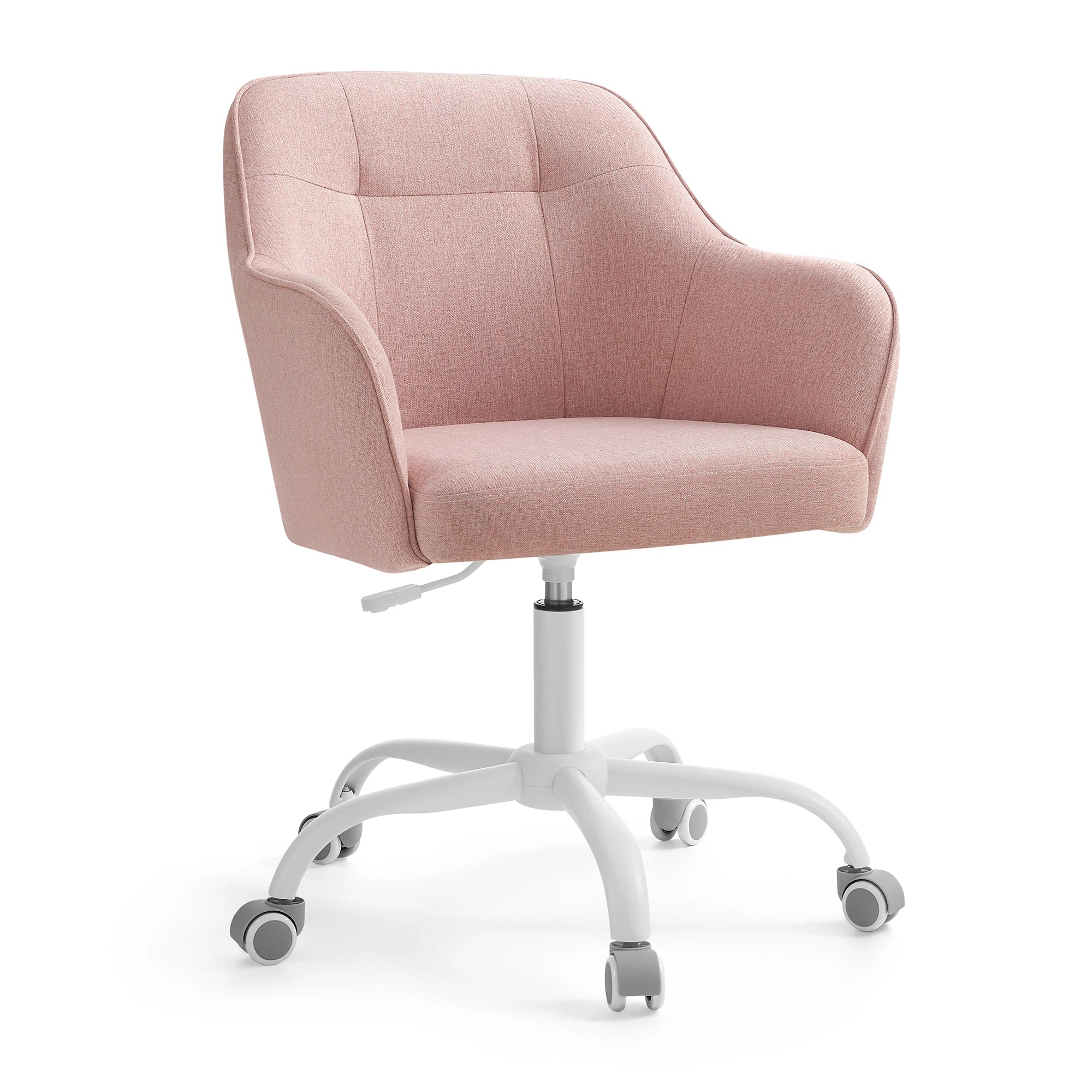 Silla de estudio SONGMICS, silla de oficina ergonómica con ajuste de altura, tela de algodón y lino transpirable, estructura de acero, soporta 110 kg, diseño moderno para oficina en casa y estudio, disponible en varios colores.