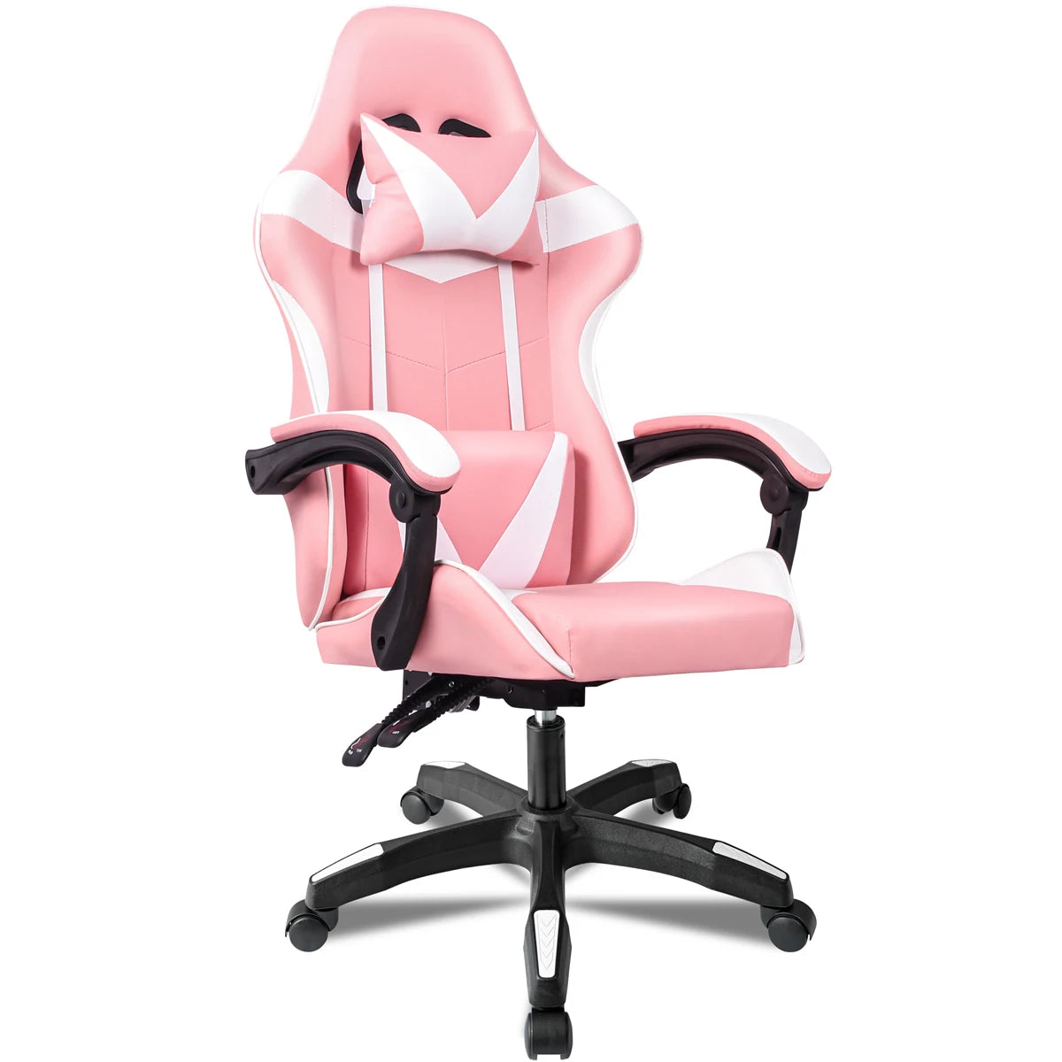 Silla Gaming T-Lovendo con Cojín Lumbar y para Cuello, Diseño Ergonómico, Altura Ajustable y Reclinable, Respaldo Alto, Estructura de Metal, Soporta hasta 150 kg, Perfecta para Gamers y Uso en Oficina Hogareña.