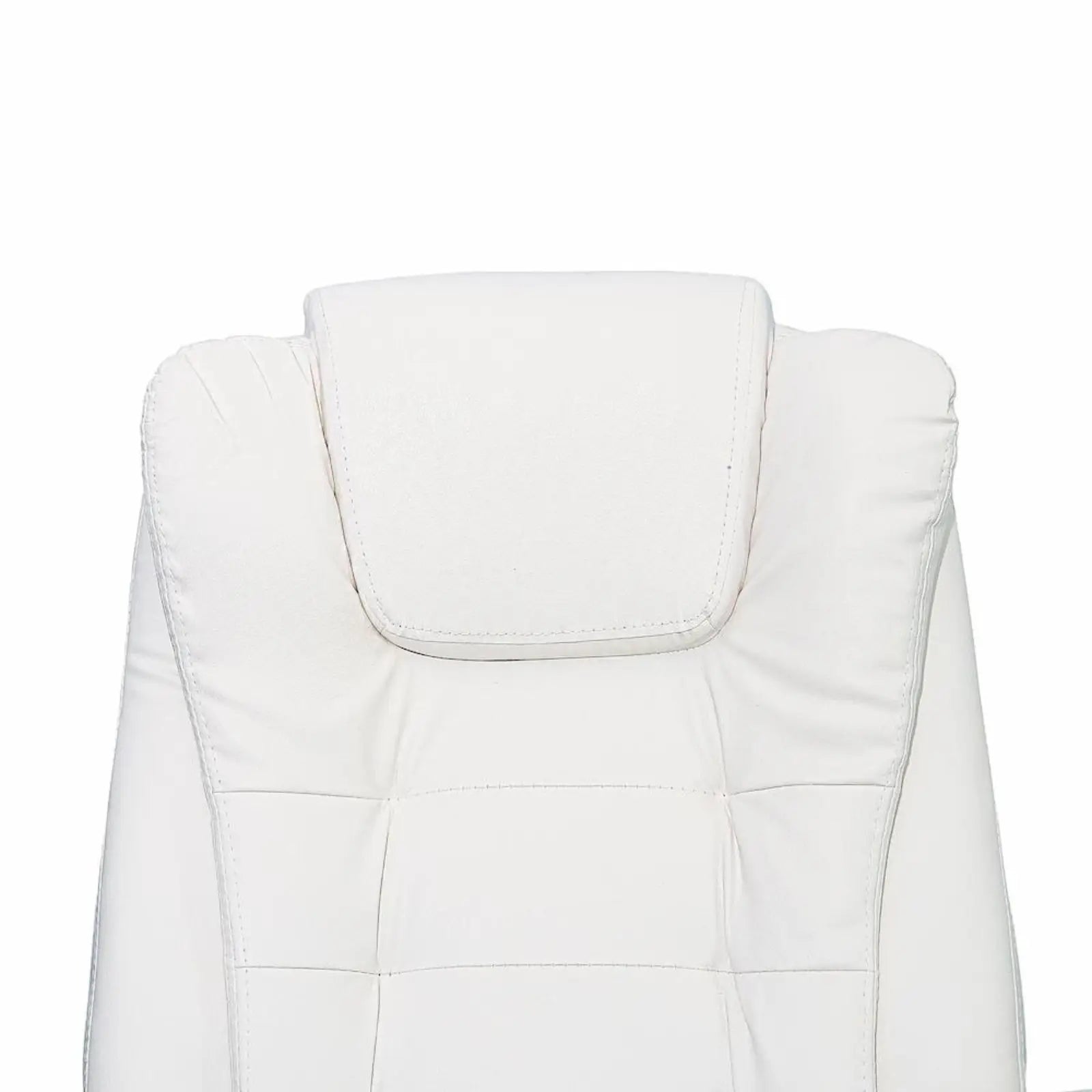 Silla reclinable ejecutiva DASCK: silla de oficina ergonómica de cuero sintético blanco con altura ajustable y acolchado de espuma de alta densidad para mayor comodidad, soporta hasta 150 kg, perfecta para oficina en casa o juegos.
