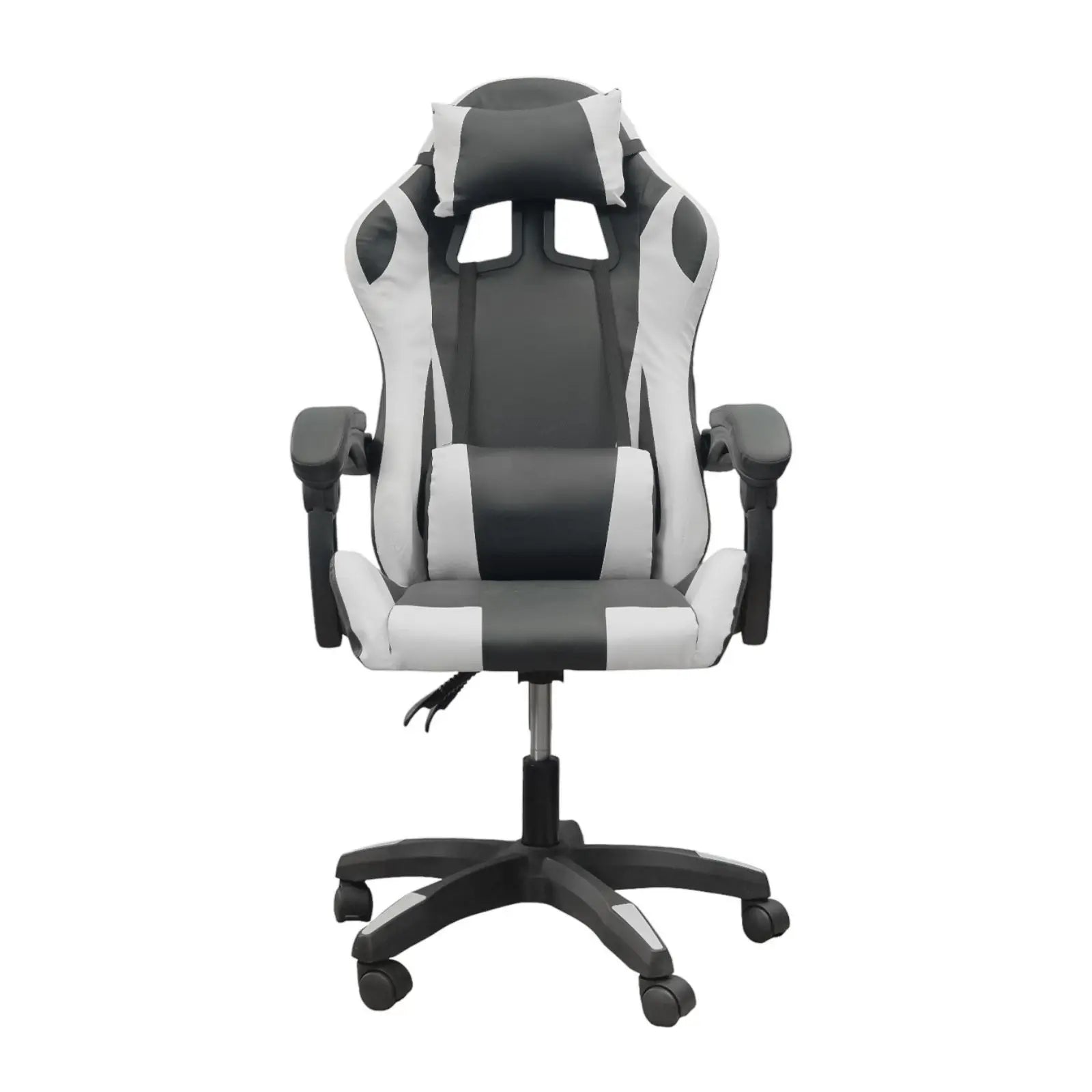 Silla gaming, silla de oficina con respaldo y piel regulable, ergonómica con soporte lumbar, regulable en altura.