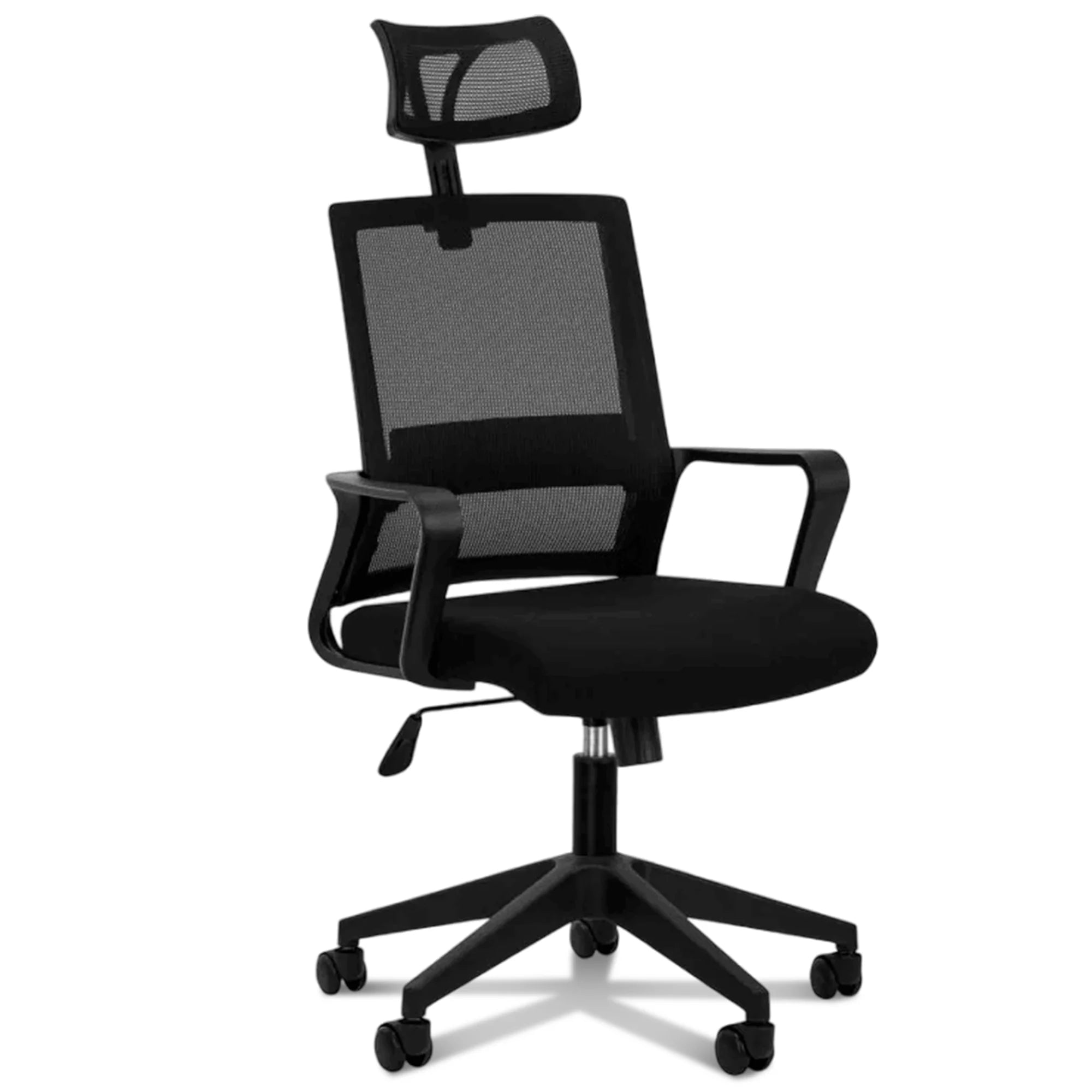 Silla de escritorio ergonómica Jupplies silla de oficina ajustable y reclinable con soporte lumbar, reposacabezas ajustable, malla transpirable, ruedas giratorias 360 ° Soporta hasta 100 kg