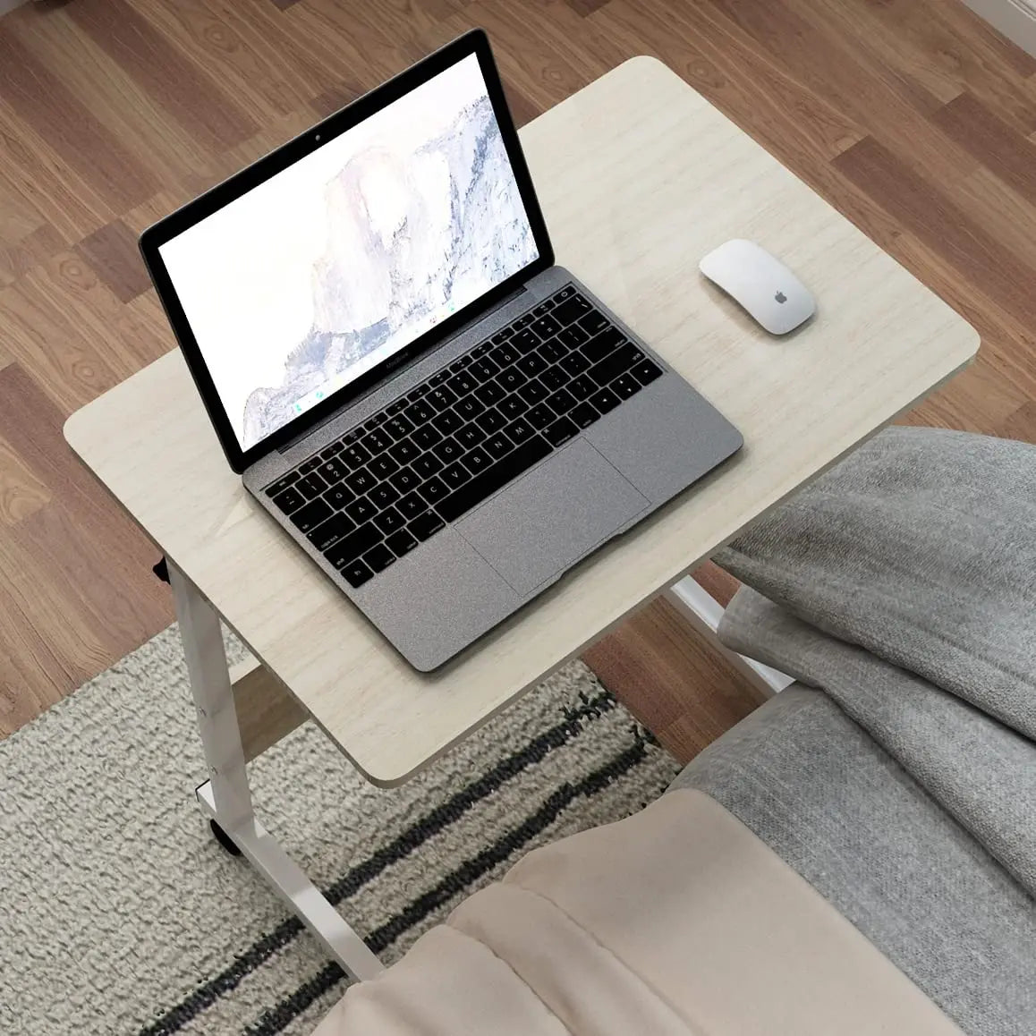 Mesa portátil SMALLRUN con función de escritorio elevable, altura ajustable, panel de partículas de madera, 60 x 40 cm, ideal para trabajar, comer y hacer manualidades, carga máxima 35 kg.