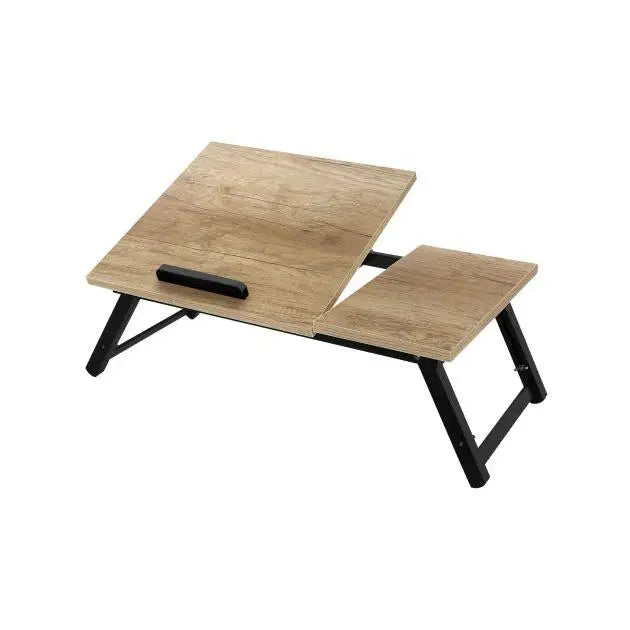 Mesa portátil para portátil MIRAMAX para cama, madera y metal, 61x35,5x20 cm, cuenta con patas plegables y una parte superior ajustable para un uso cómodo, ideal como escritorio elevable para trabajar o jugar.