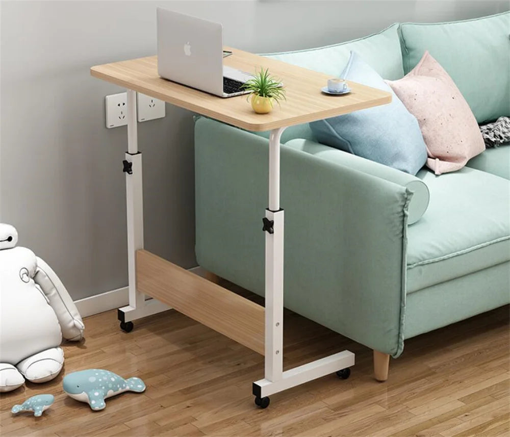 Escritorio portátil ajustable para computadora portátil para cama, con un diseño robusto con ruedas suaves con cerradura, liviano y función de altura elevable, ideal para un uso cómodo mientras trabaja, come o lee.