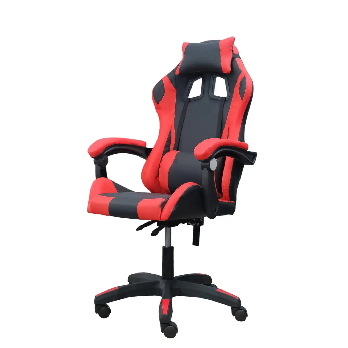 Silla gaming, silla de oficina con respaldo y piel regulable, ergonómica con soporte lumbar, regulable en altura.