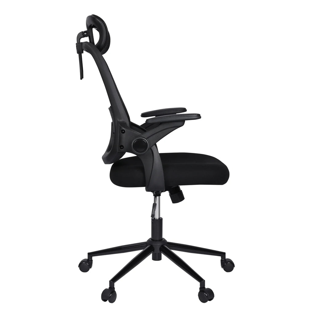 La silla de oficina T-Lovendo 6102-BLACK presenta un diseño ergonómico, altura ajustable y soporte lumbar, confeccionada con malla transpirable para máxima comodidad durante largas horas de trabajo, ideal para oficinas en casa o entornos de estudio.