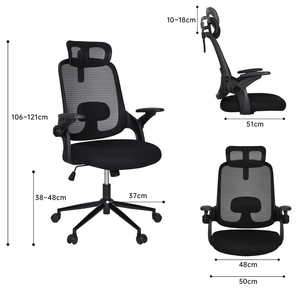 La silla de oficina T-Lovendo 6102-BLACK presenta un diseño ergonómico, altura ajustable y soporte lumbar, confeccionada con malla transpirable para máxima comodidad durante largas horas de trabajo, ideal para oficinas en casa o entornos de estudio.