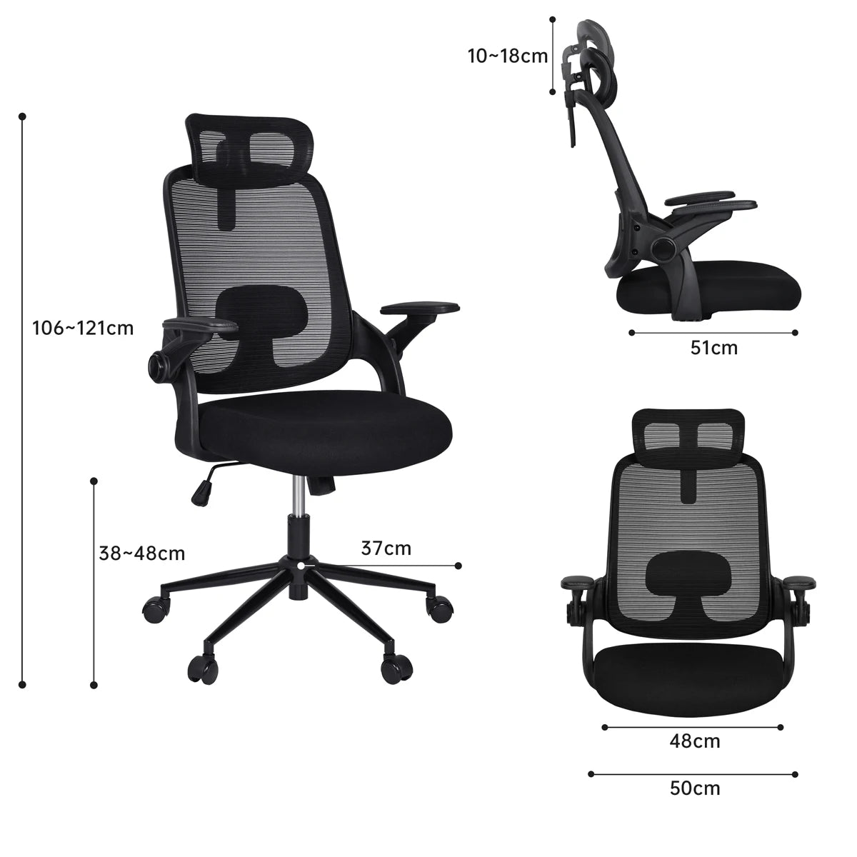 La silla de oficina T-Lovendo 6102-BLACK presenta un diseño ergonómico, altura ajustable y soporte lumbar, confeccionada con malla transpirable para máxima comodidad durante largas horas de trabajo, ideal para oficinas en casa o entornos de estudio.