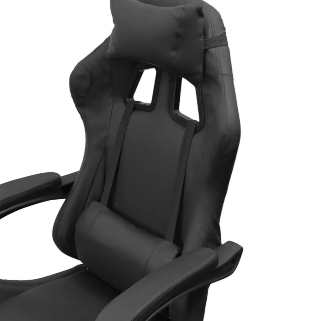 Silla gaming, silla de oficina con respaldo y piel regulable, ergonómica con soporte lumbar, regulable en altura.