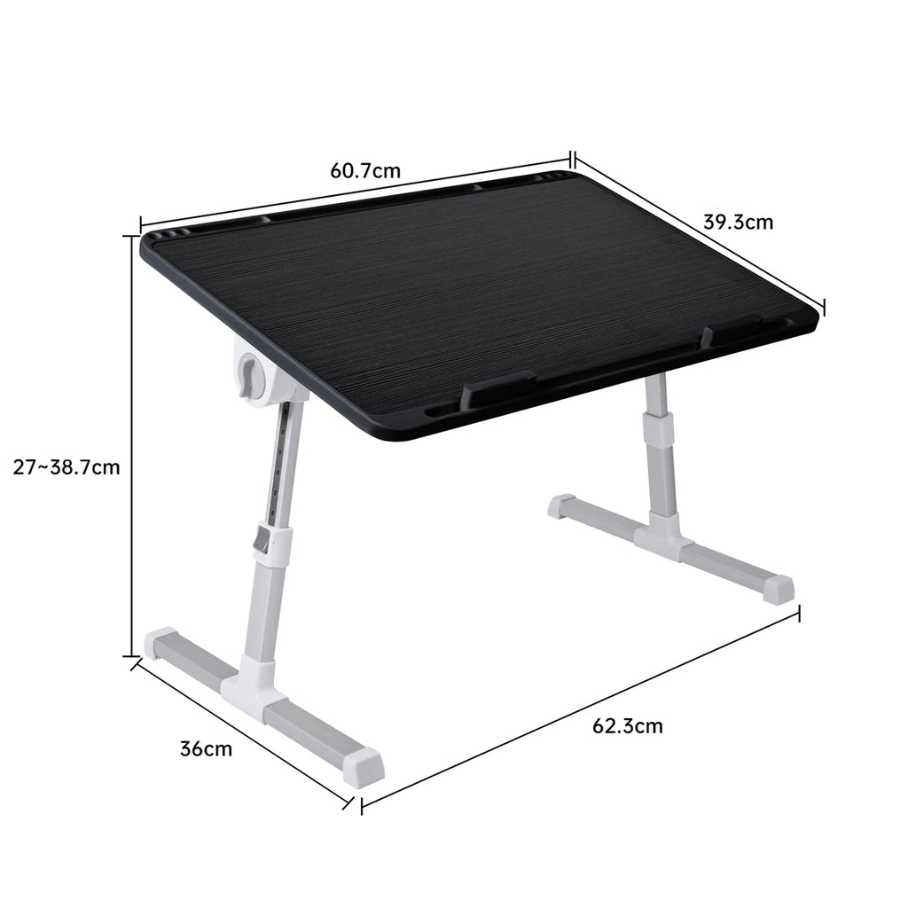 T-lovendo - Mesa de cama para portátil, altura y ángulo ajustables, plegable, para netbook, con ranura para tableta y bolígrafo, para cama, sofá y suelo