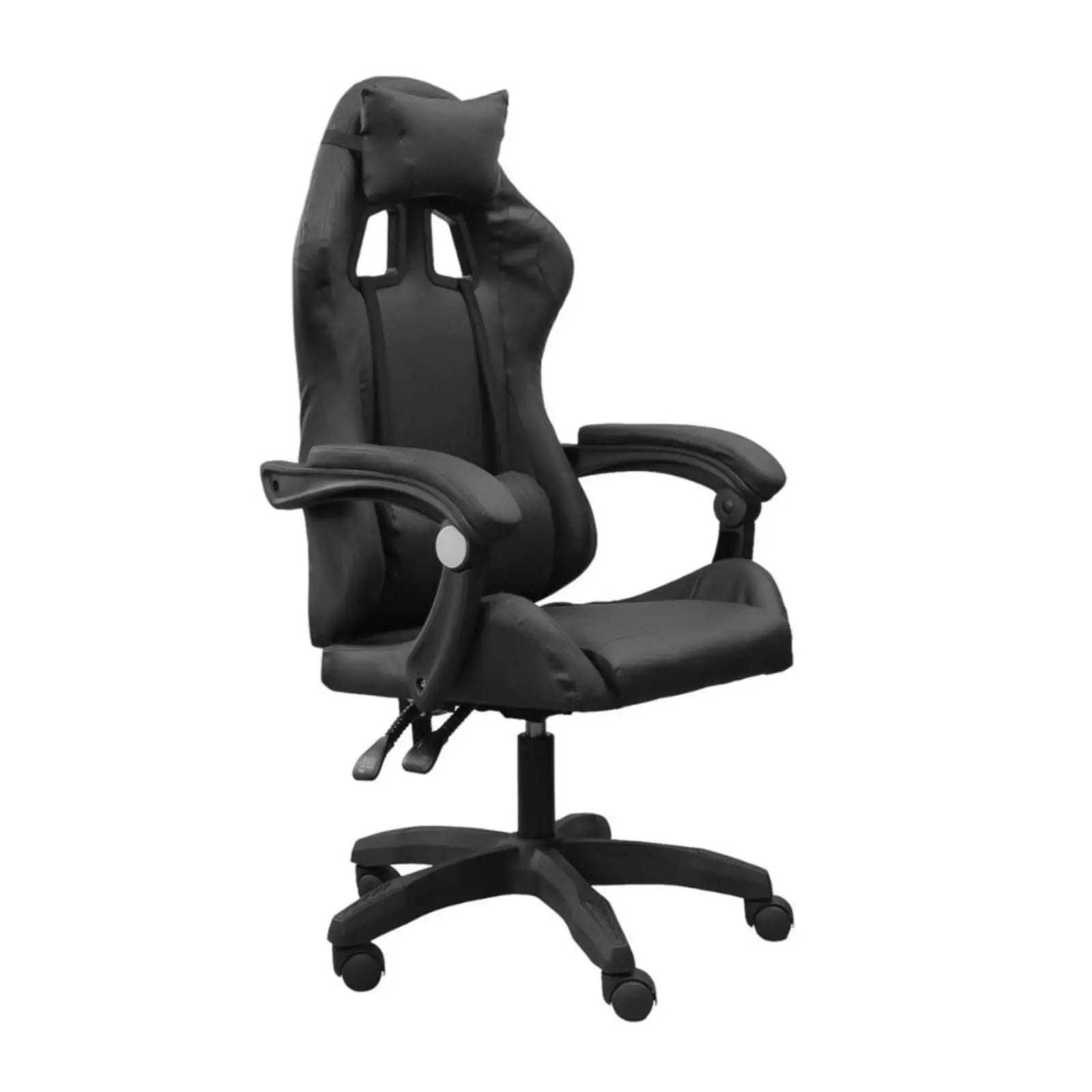 Silla gaming, silla de oficina con respaldo y piel regulable, ergonómica con soporte lumbar, regulable en altura.