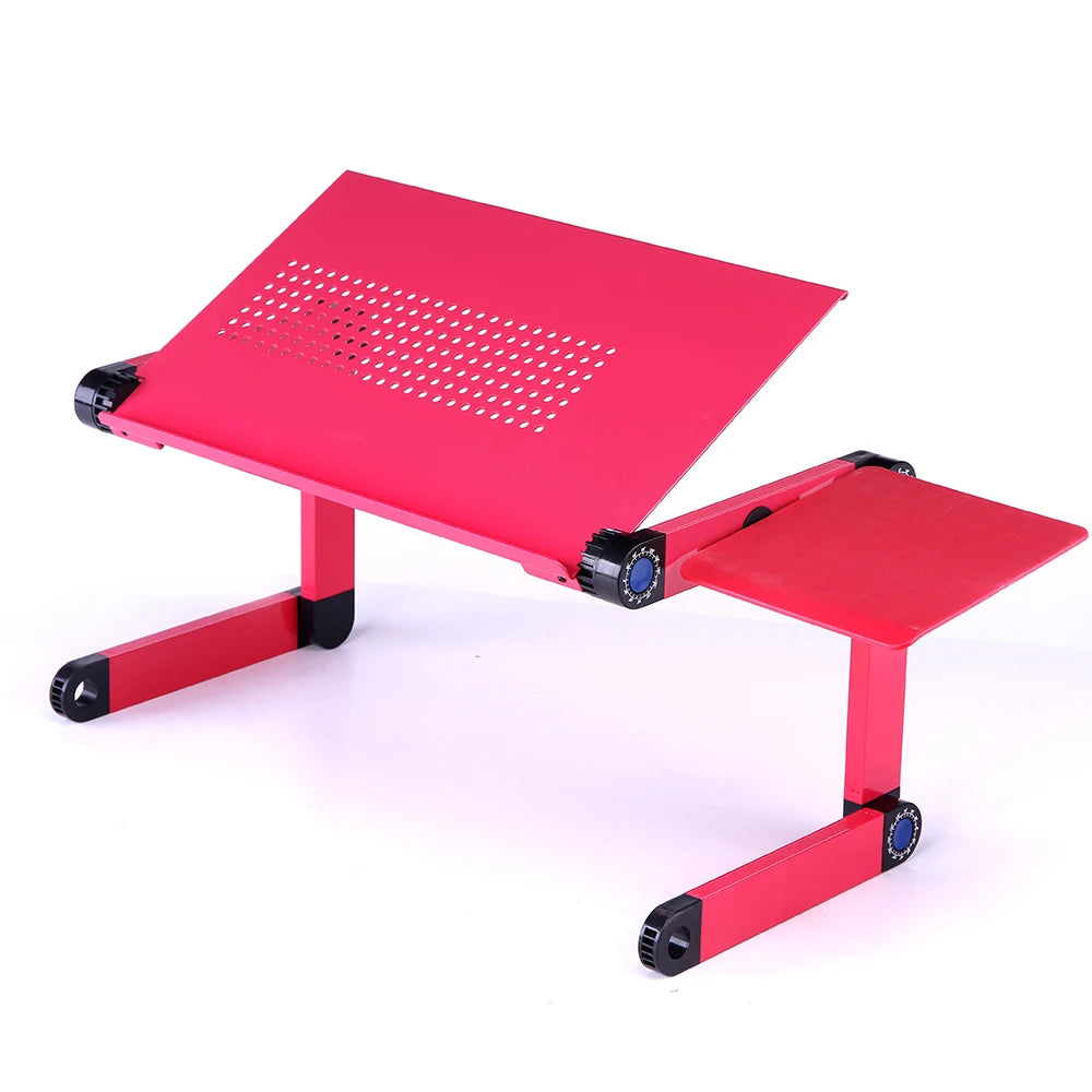 Escritorio portátil ergonómico de aluminio ajustable para TV, cama, sofá, PC, portátil, mesa, soporte de escritorio con alfombrilla para ratón.