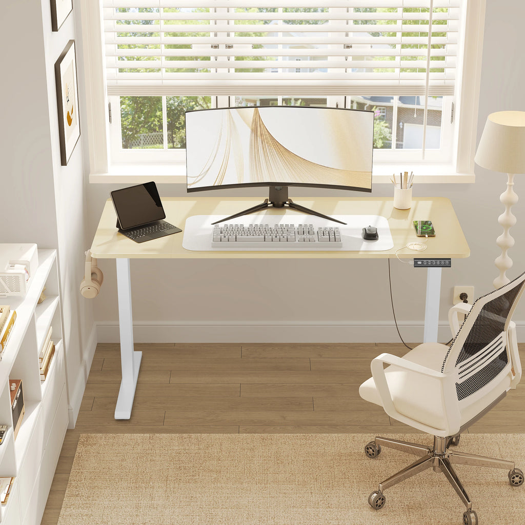Escritorio eléctrico de pie WOLTU, escritorio de computadora de altura ajustable con puerto de carga USB, mesa de trabajo ergonómica con control de memoria