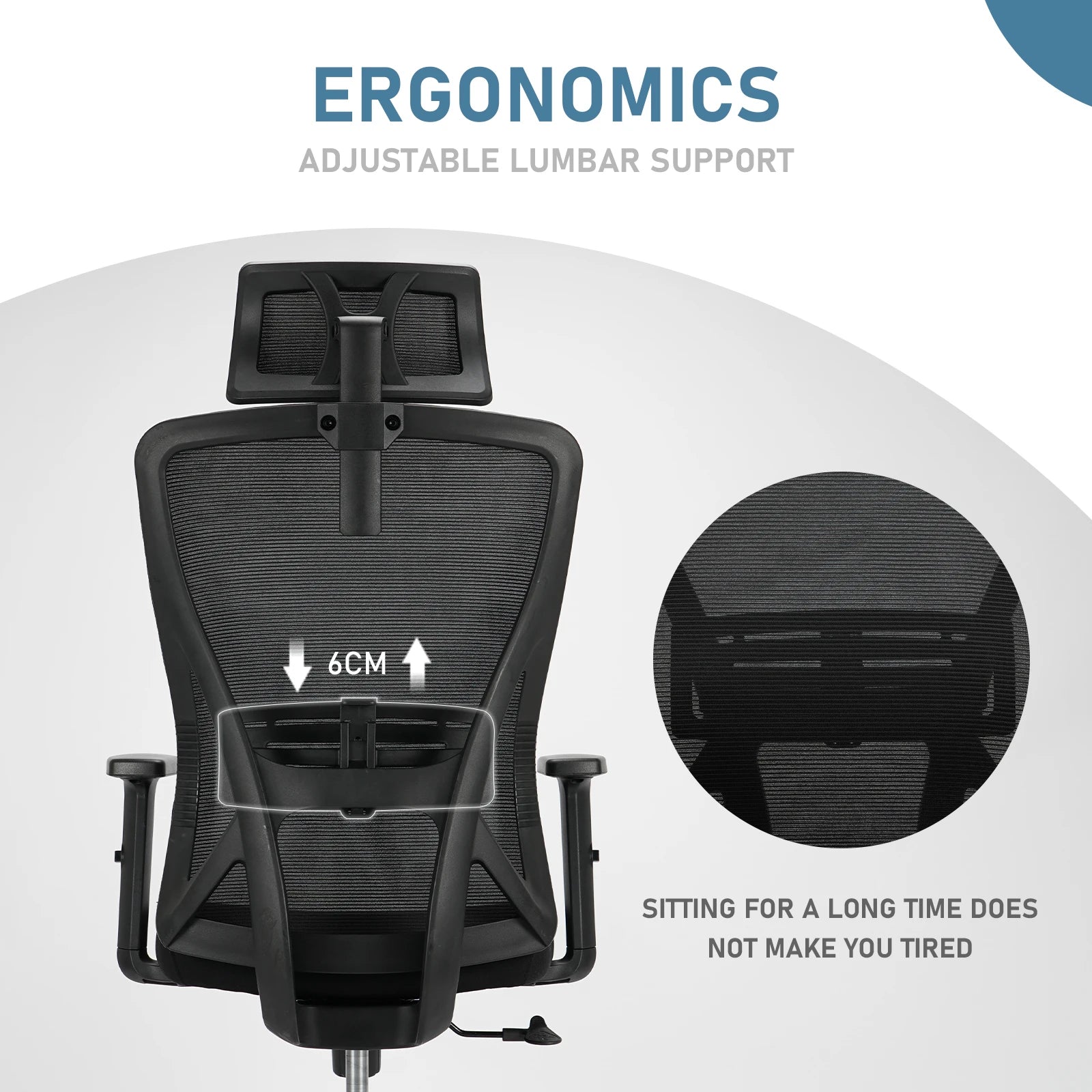 Silla de oficina ergonómica Durrafy con reposacabezas y reposabrazos ajustables, capacidad de carga de 150 kg.