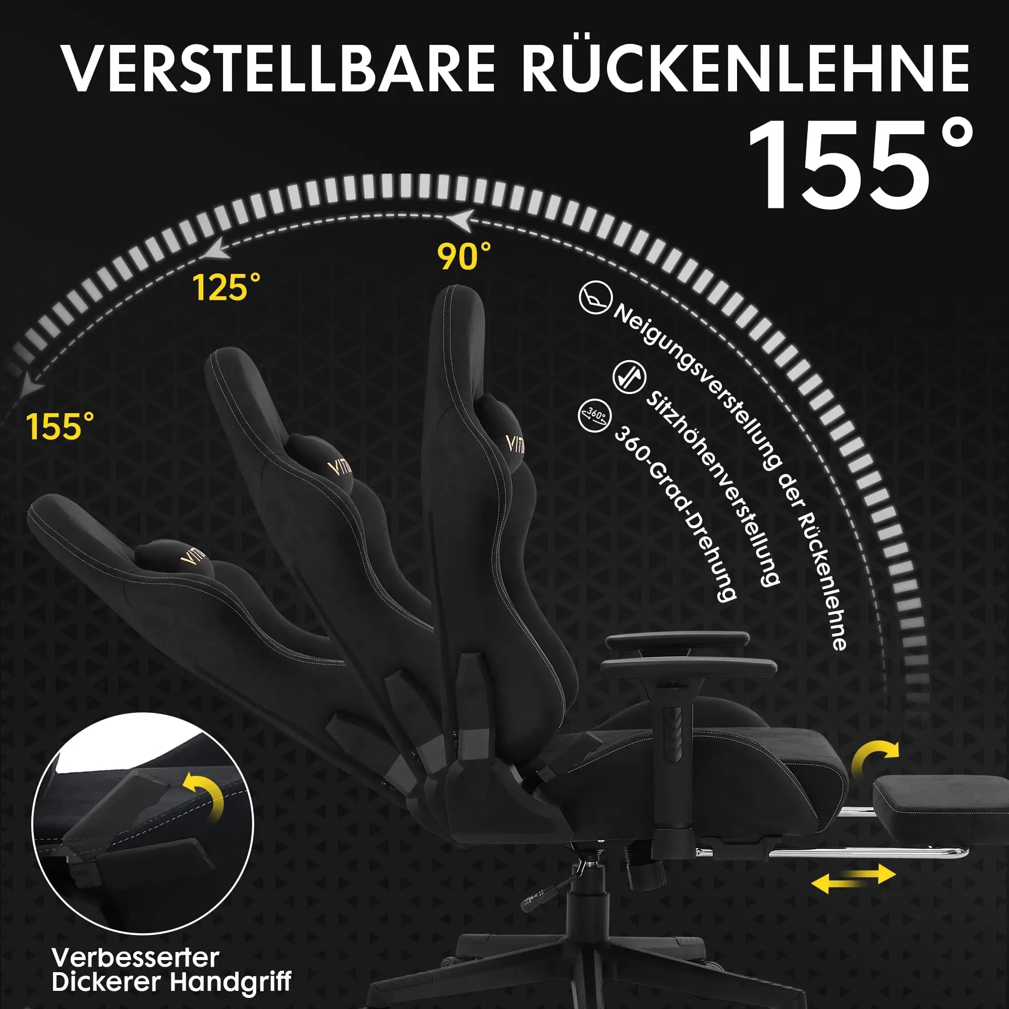 Silla gaming Kitinjoy de alta calidad con reposapiés ajustable en altura, cómoda silla de oficina unisex para ordenador.