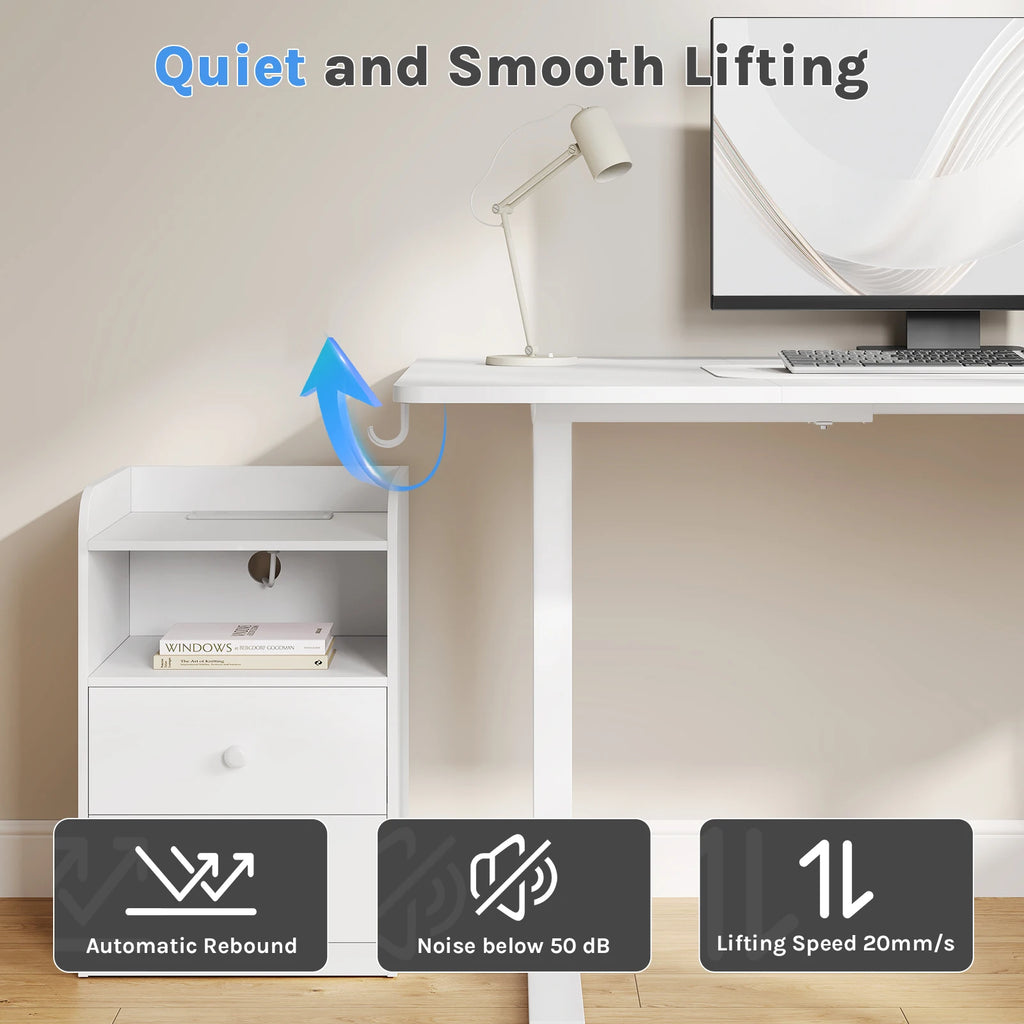 Escritorio eléctrico de pie WOLTU, escritorio de computadora de altura ajustable con puerto de carga USB, mesa de trabajo ergonómica con control de memoria