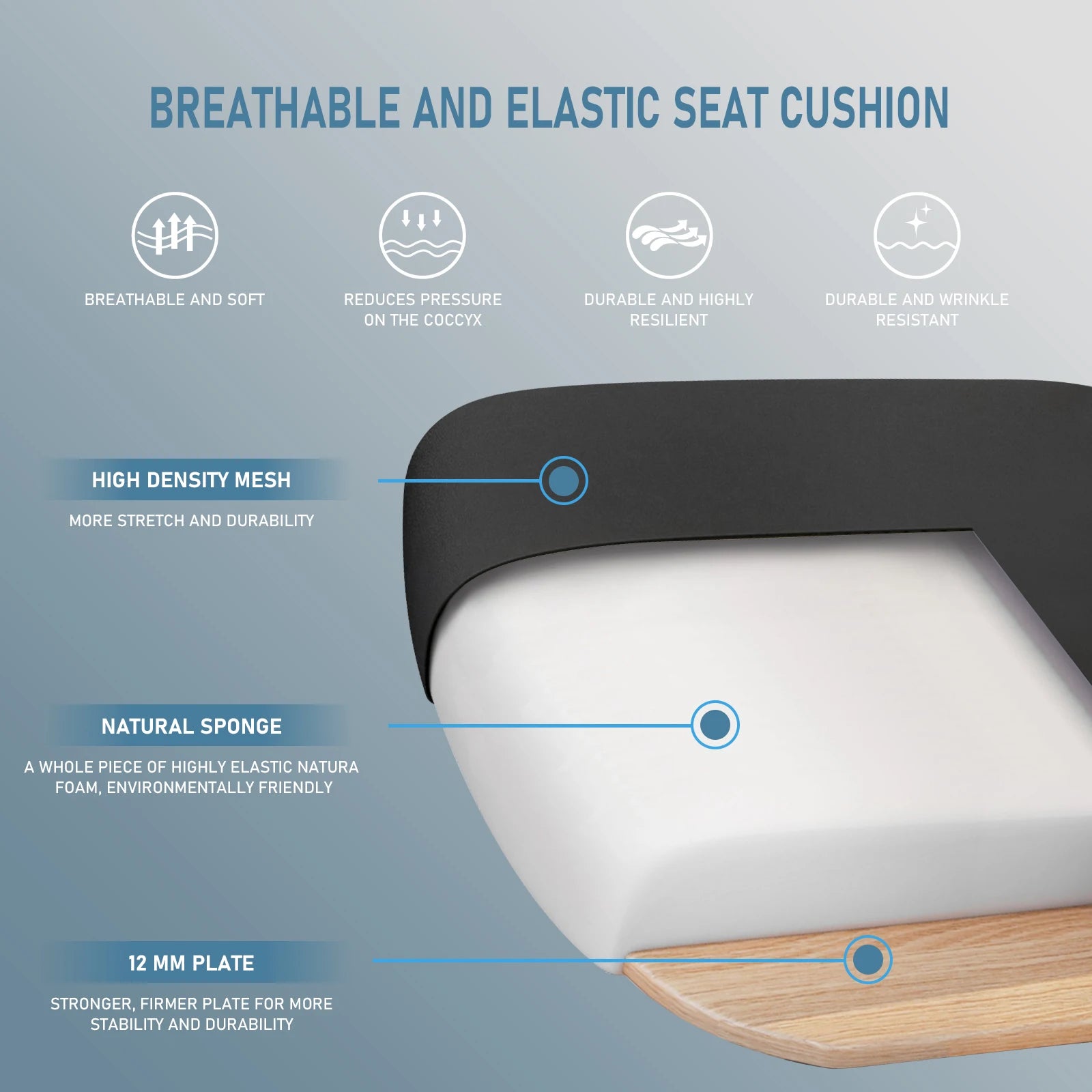 Silla de oficina ergonómica Durrafy con reposacabezas y reposabrazos ajustables, capacidad de carga de 150 kg.