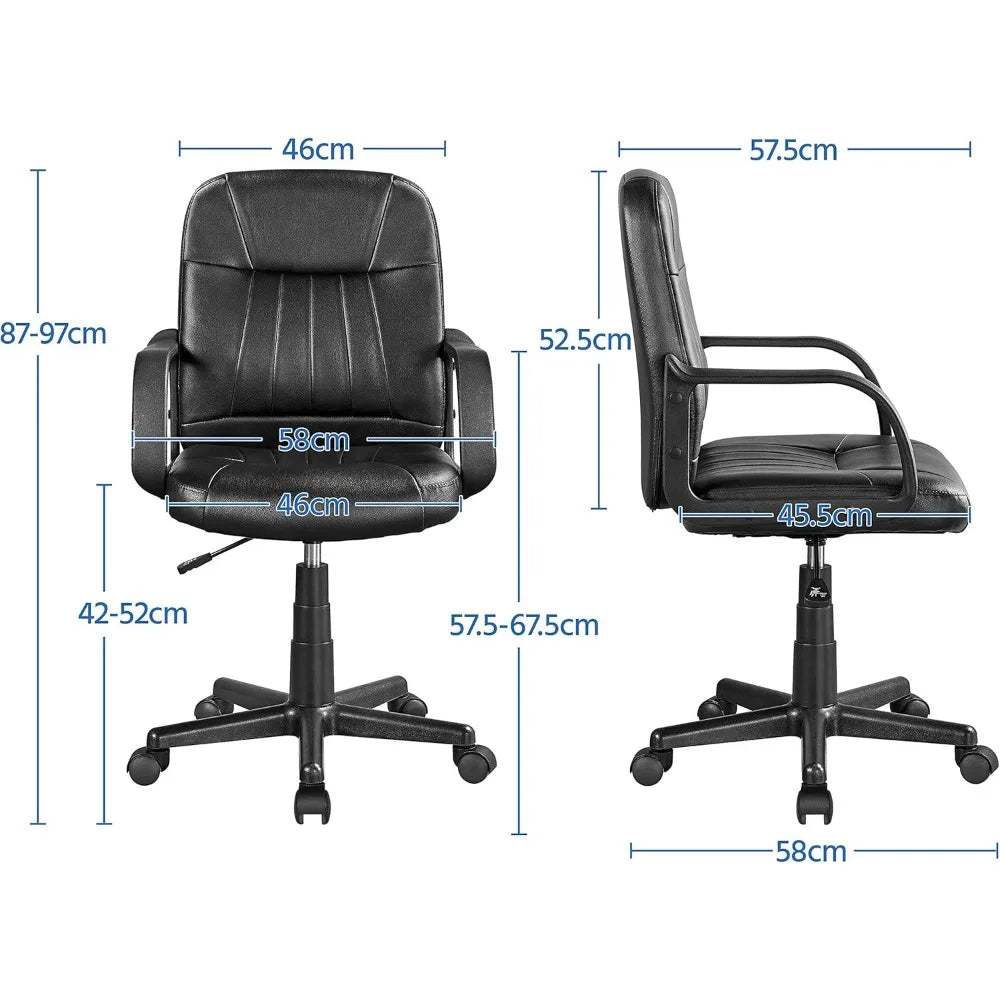 Silla ejecutiva ergonómica de oficina con asiento acolchado y altura ajustable y reposabrazos