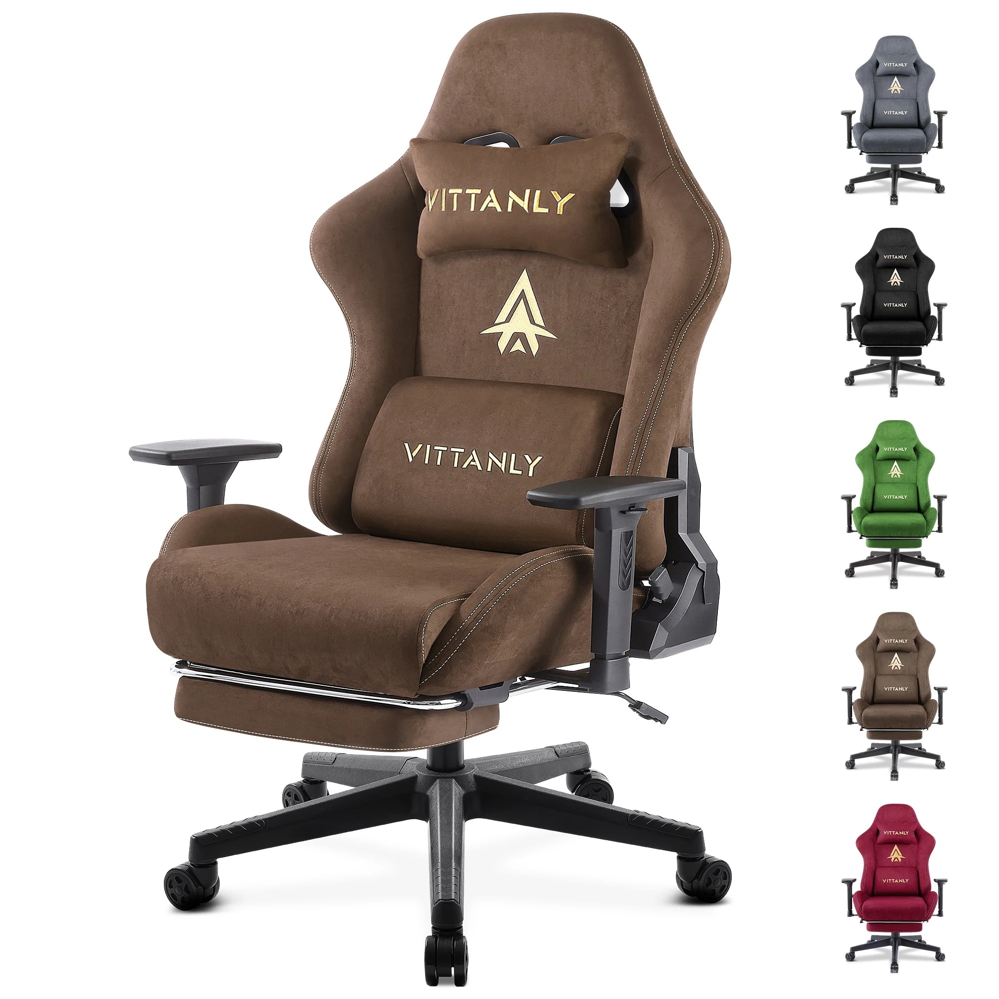 Silla gaming Kitinjoy de alta calidad con reposapiés ajustable en altura, cómoda silla de oficina unisex para ordenador.