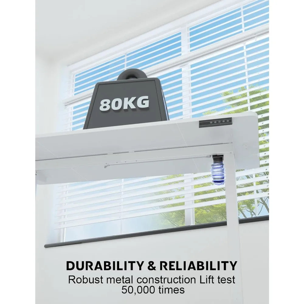 Escritorio elevable, con altura regulable, escritorio eléctrico con altura regulable, 120 x 60 cm, función de memoria de 3 posiciones,